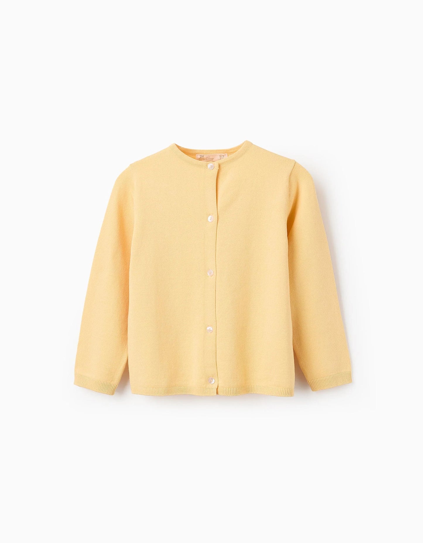 Classic Cardigan for Girls, Yellow