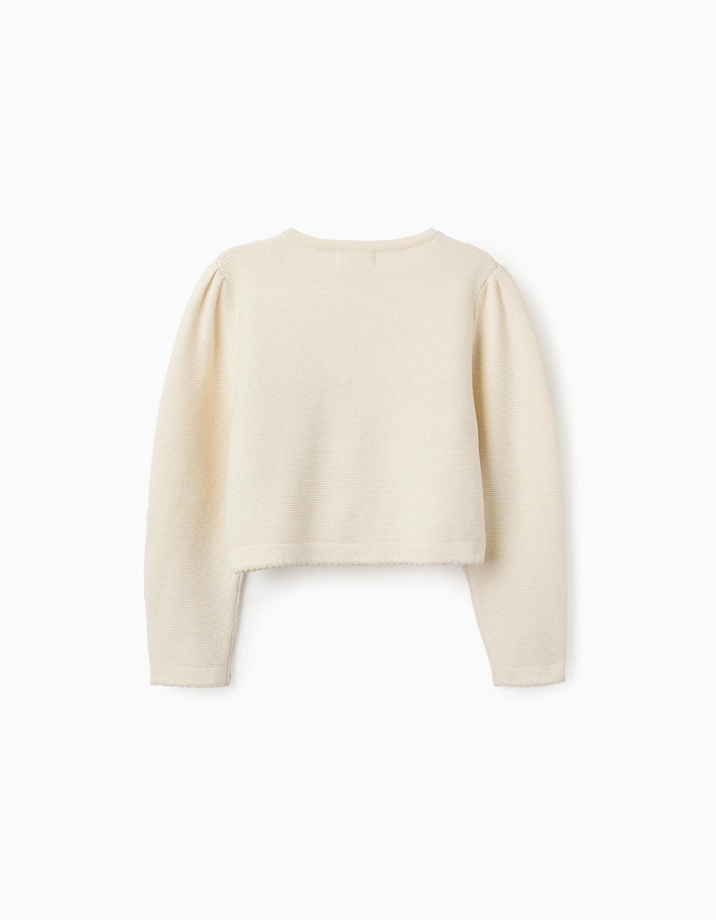 Cotton Cardigan with Bows for Girls, Beige