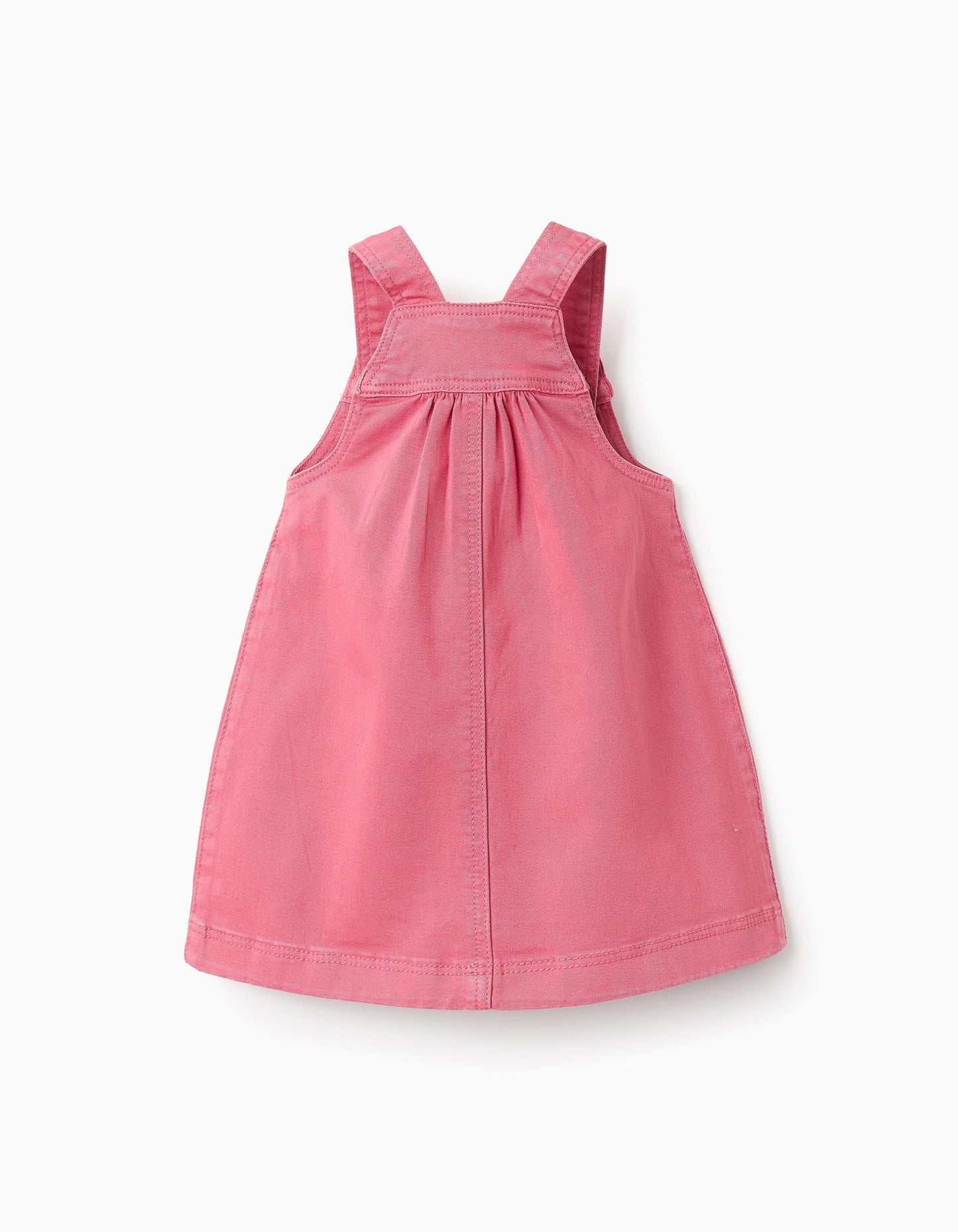 Pinafore Dress with Cross-Stitch Details for Baby Girls, Pink