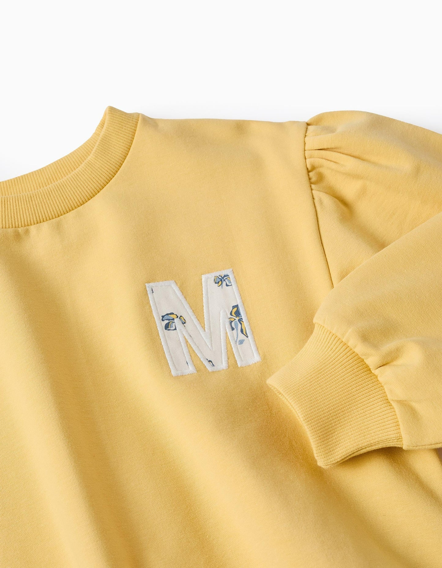 Sweatshirt with Chest Embroidery for Girls 'M', Yellow