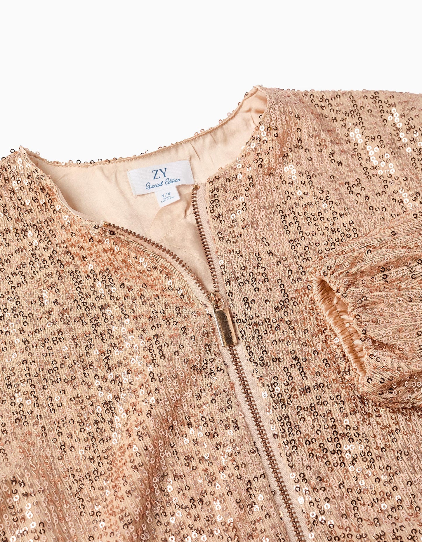 Sequinned Jacket for Girls, Rose Gold