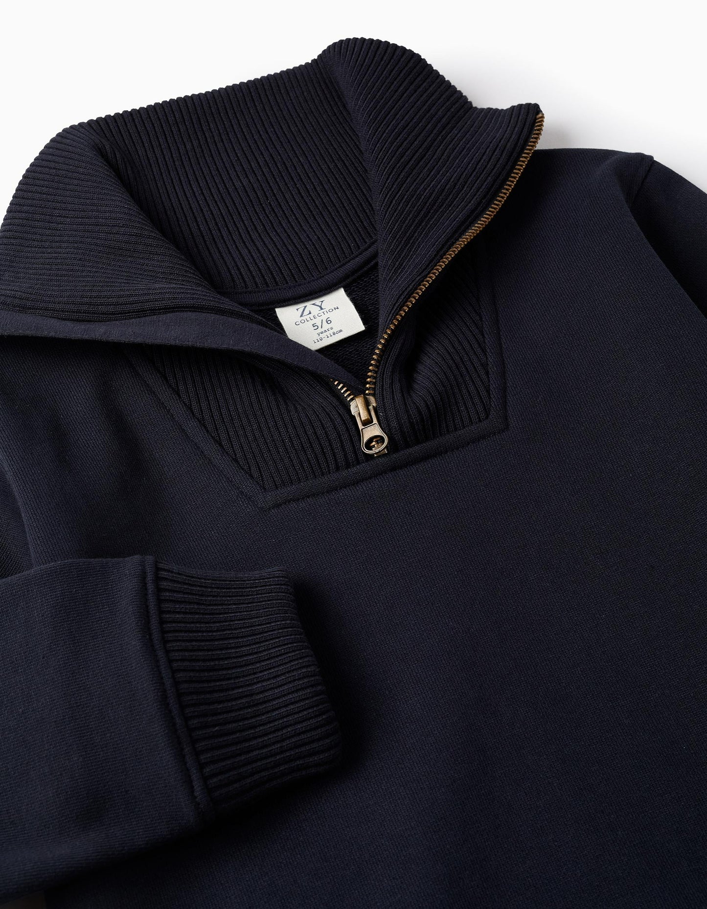 Sweatshirt with Ribbed Details for Boys, Dark Blue