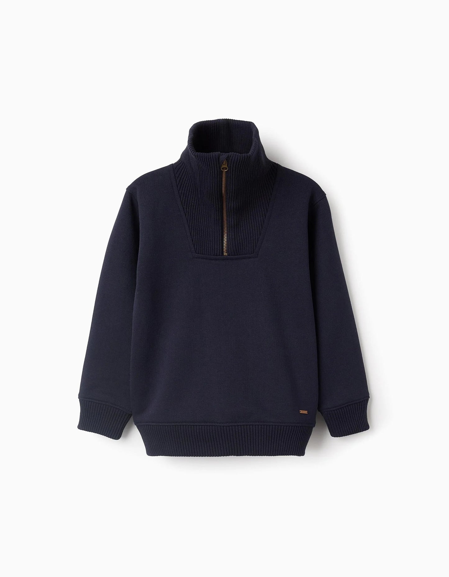 Sweatshirt with Ribbed Details for Boys, Dark Blue