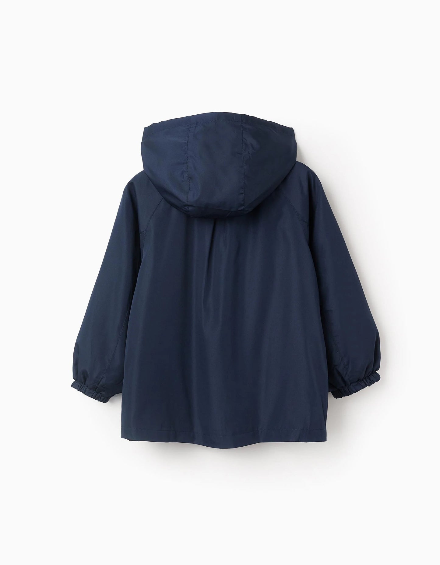 Hooded Windbreaker for Girls, Dark Blue/Gold