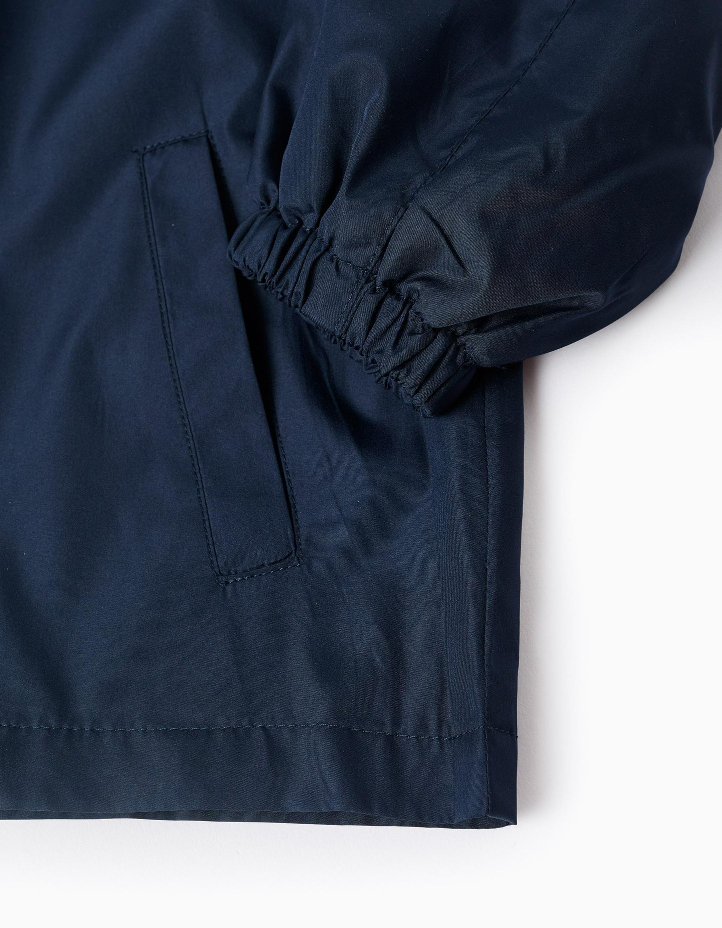 Hooded Windbreaker for Girls, Dark Blue/Gold