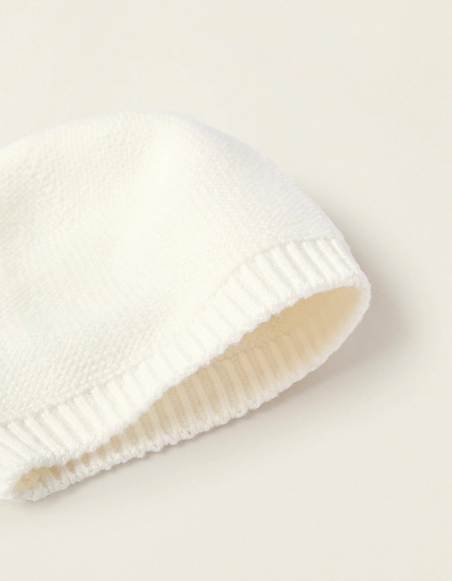 Knit Set Beanie + Gloves for Newborns, White
