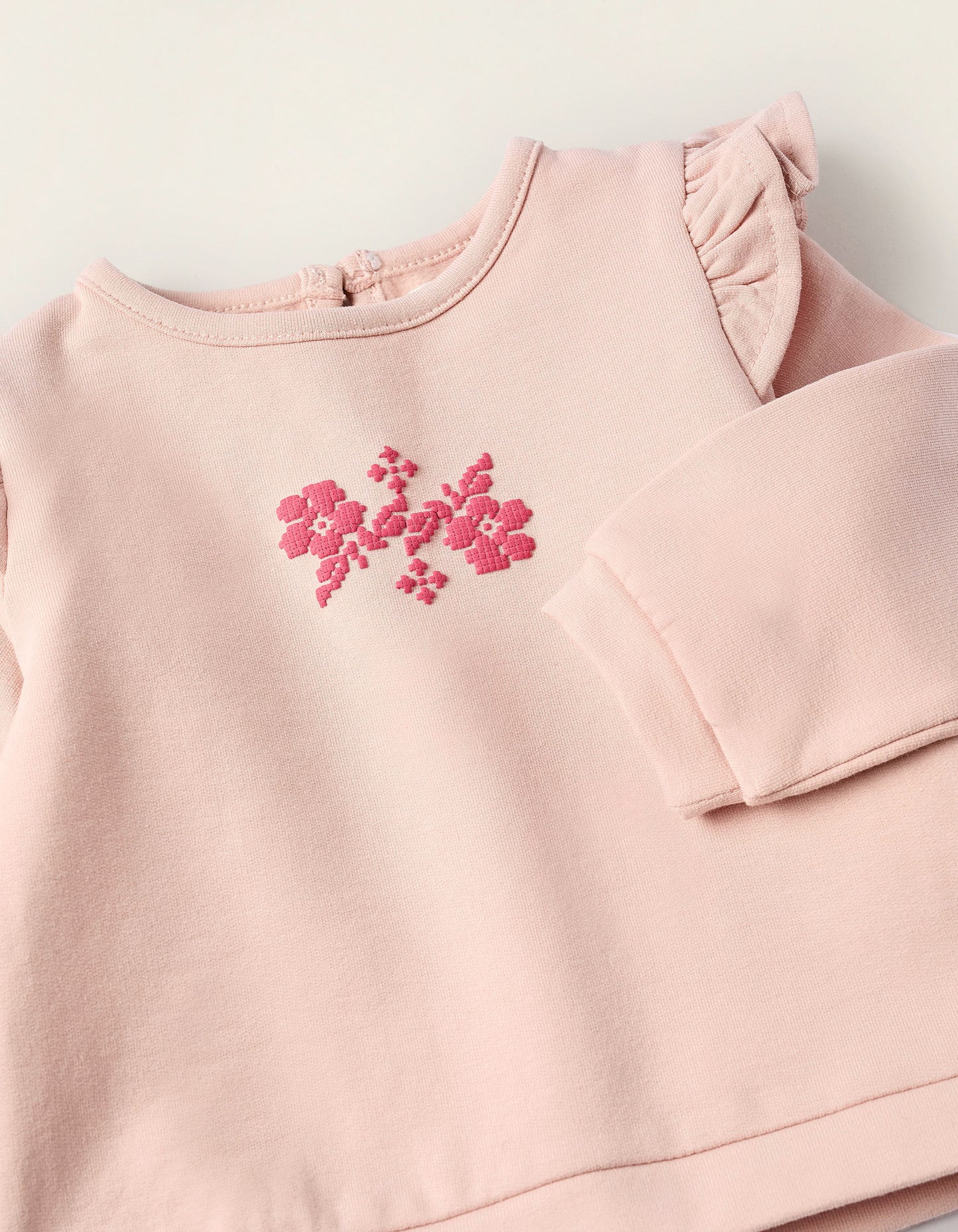 Sweatshirt with Ruffles for Newborn Girls, Pink