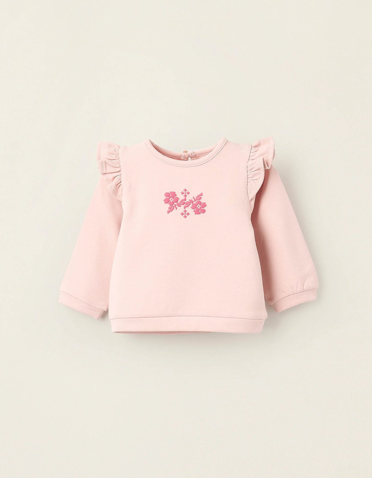 Sweatshirt with Ruffles for Newborn Girls, Pink