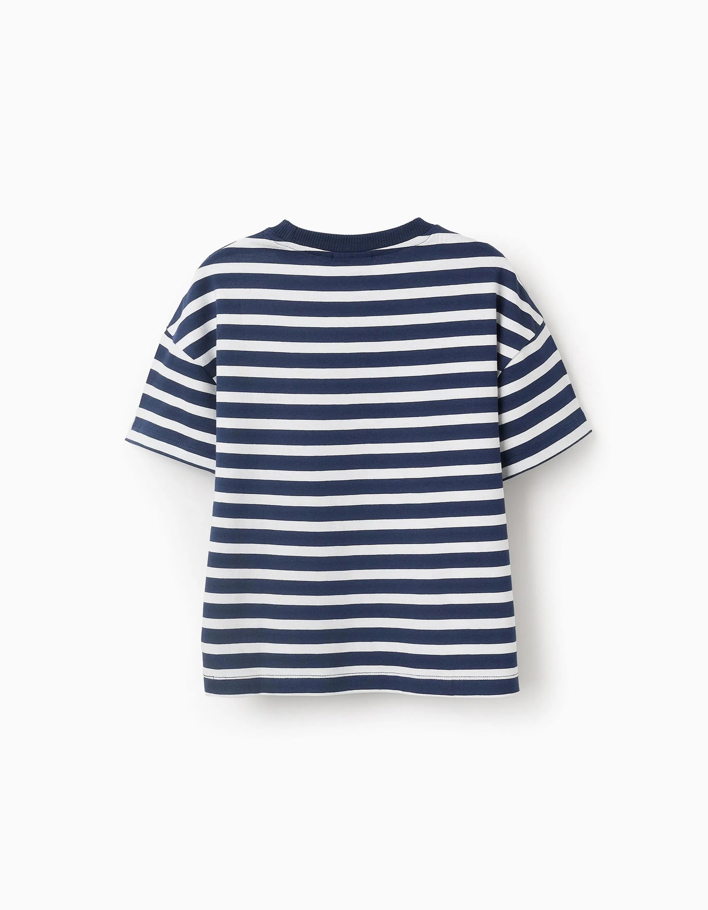 Striped T-shirt for Boys 'Pikachu', Dark Blue/White