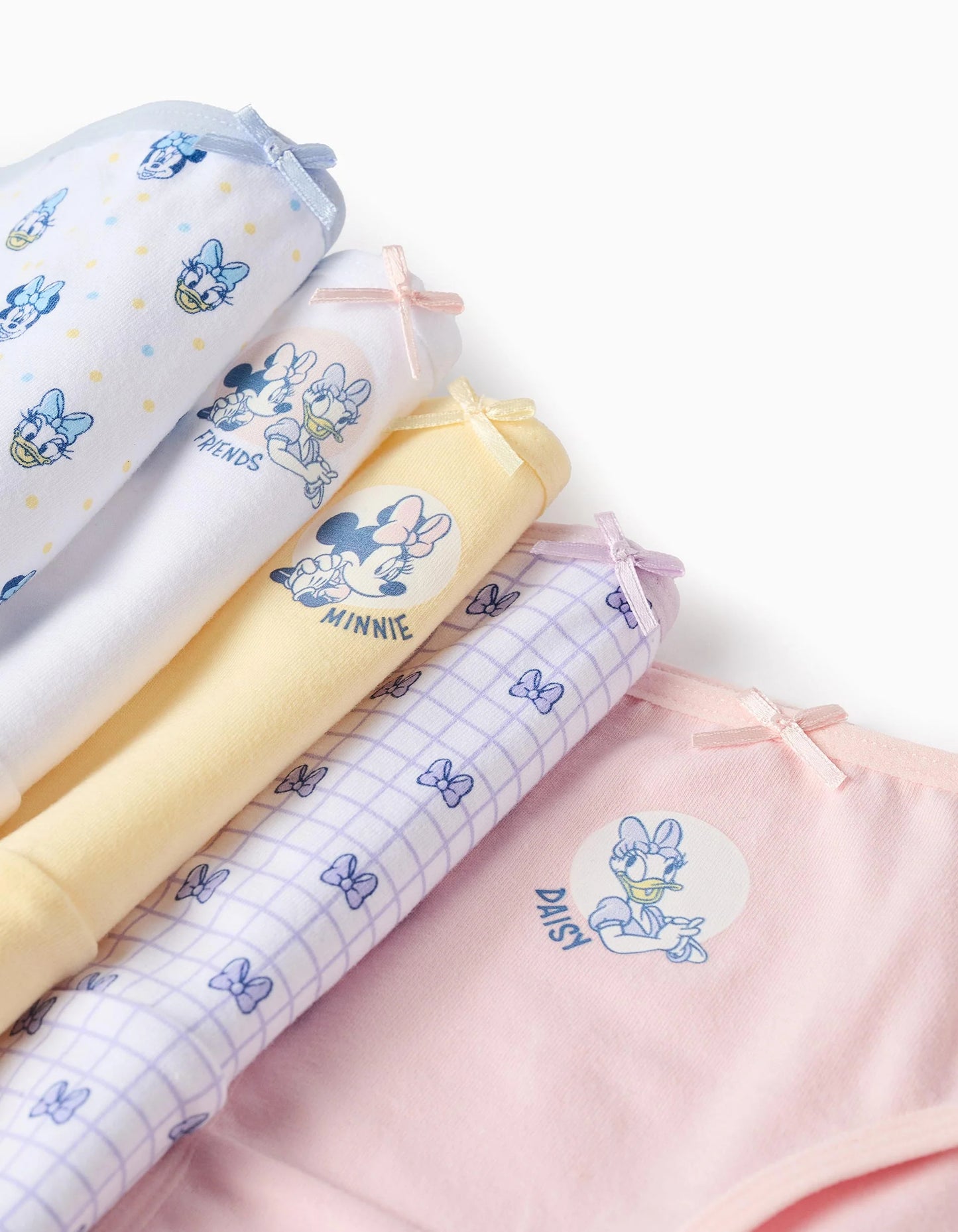 Pack of 5 Briefs for Girls 'Minnie', White/Pink/Yellow