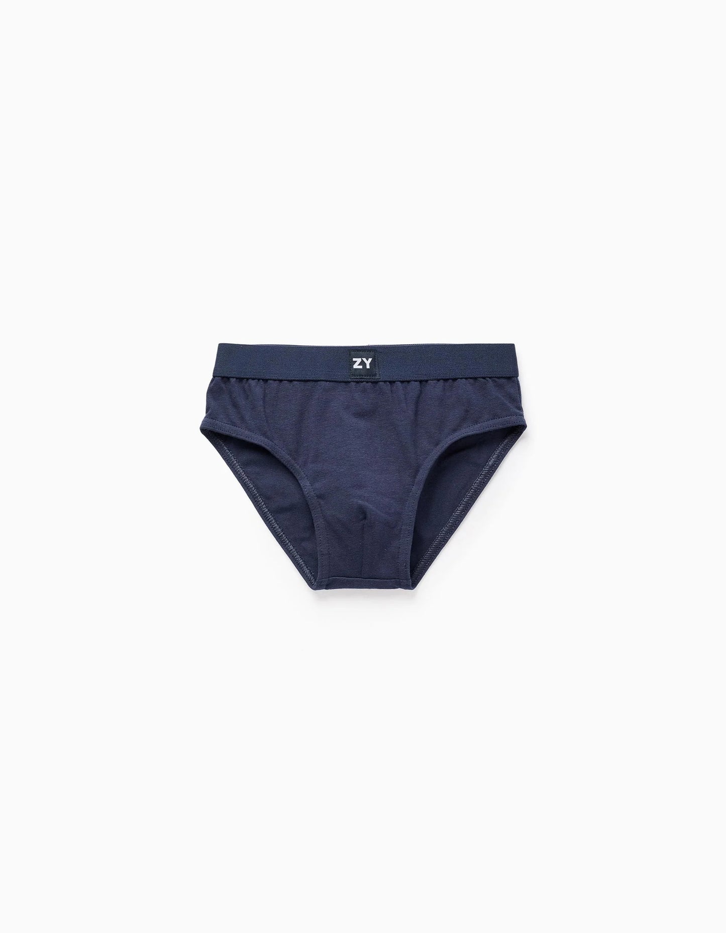 Pack of 5 Plain Briefs for Boys, Blue/White/Grey