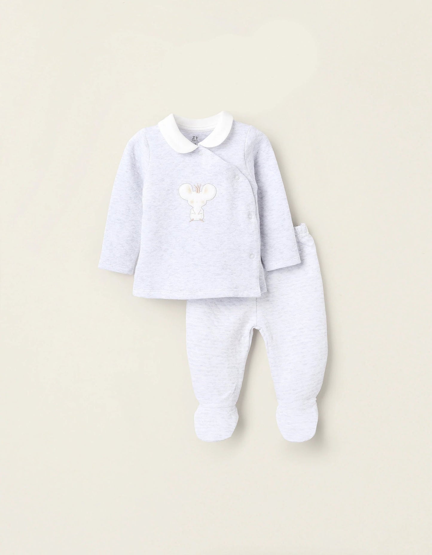 Sweatshirt + Trousers for Newborns 'King Mouse', Grey