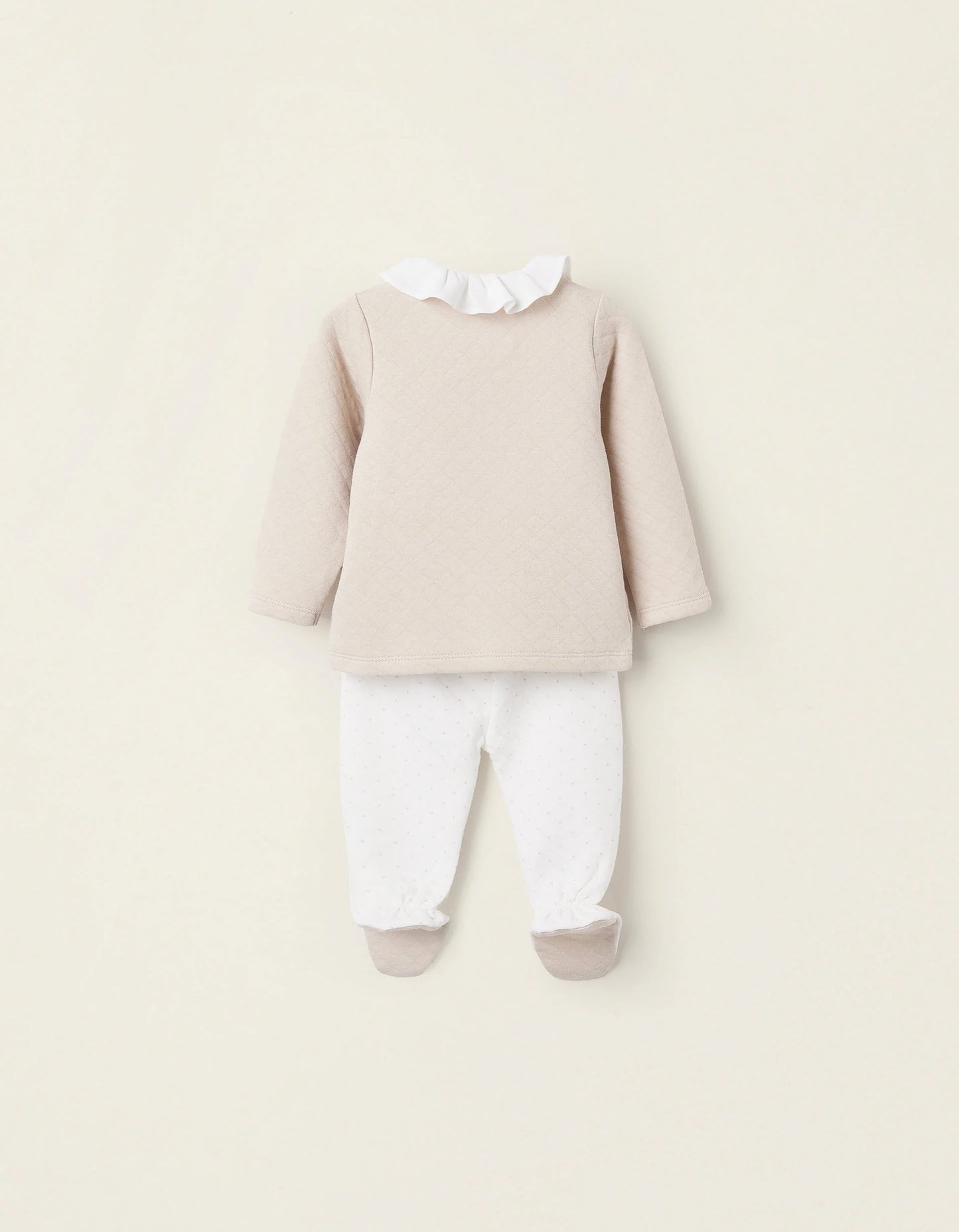 Sweatshirt + Trousers for Newborn Girls 'Mouse', Beige/White