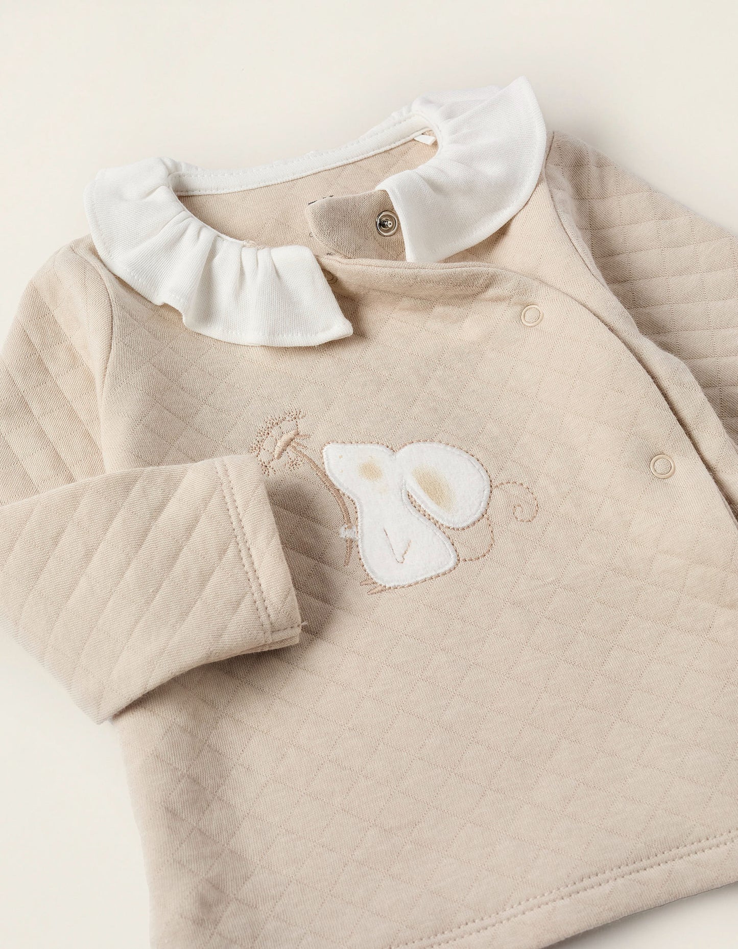 Sweatshirt + Trousers for Newborn Girls 'Mouse', Beige/White