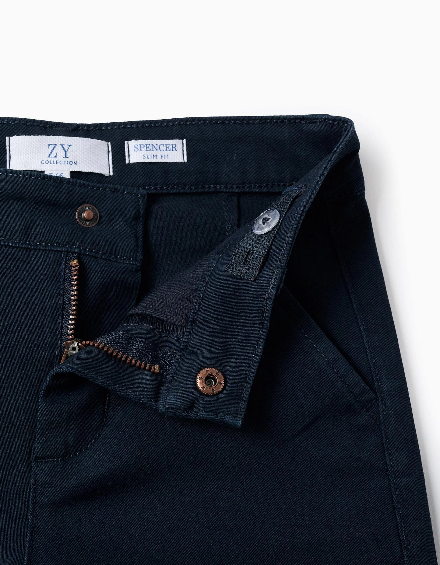 Twill Chino Trousers for Boys 'Slim Fit', Dark Blue