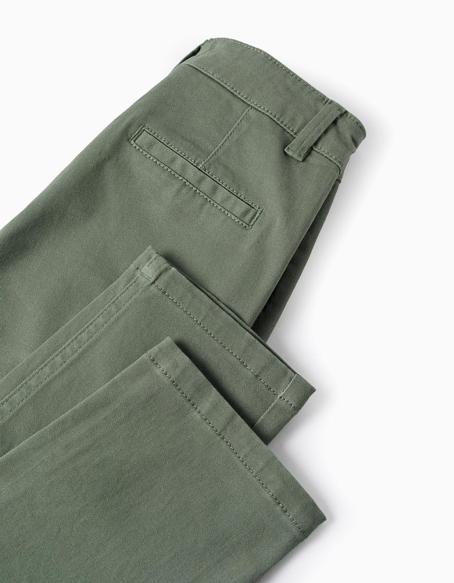 Twill Chino Trousers for Boys 'Slim Fit', Green
