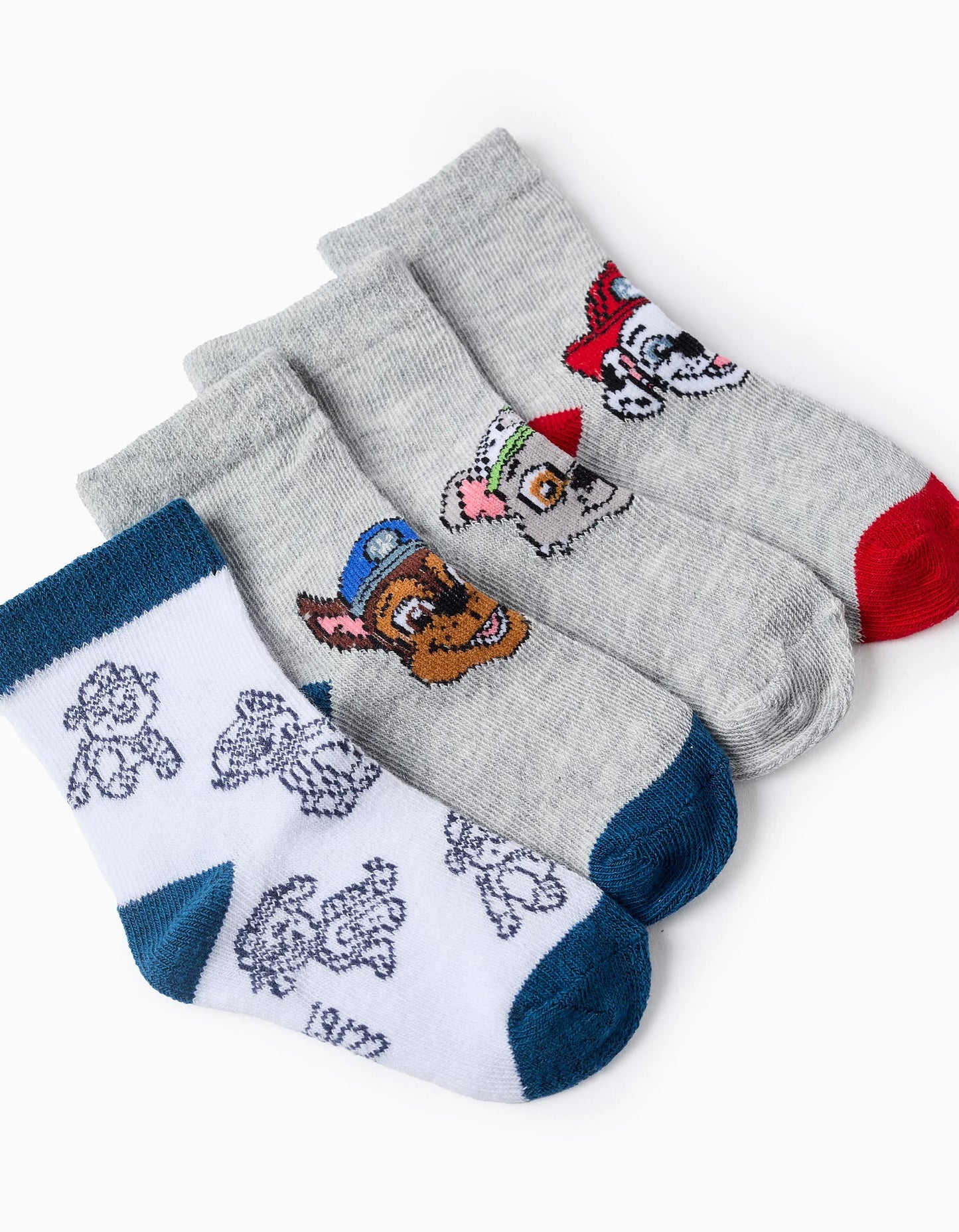 Pack of 4 Pairs of Socks for Baby Boys 'Paw Patrol', Grey/White