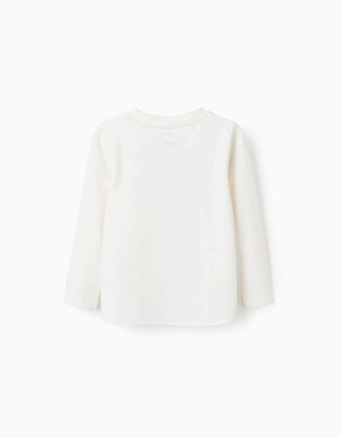 Long Sleeve T-shirt with Embossed Print for Girls, White