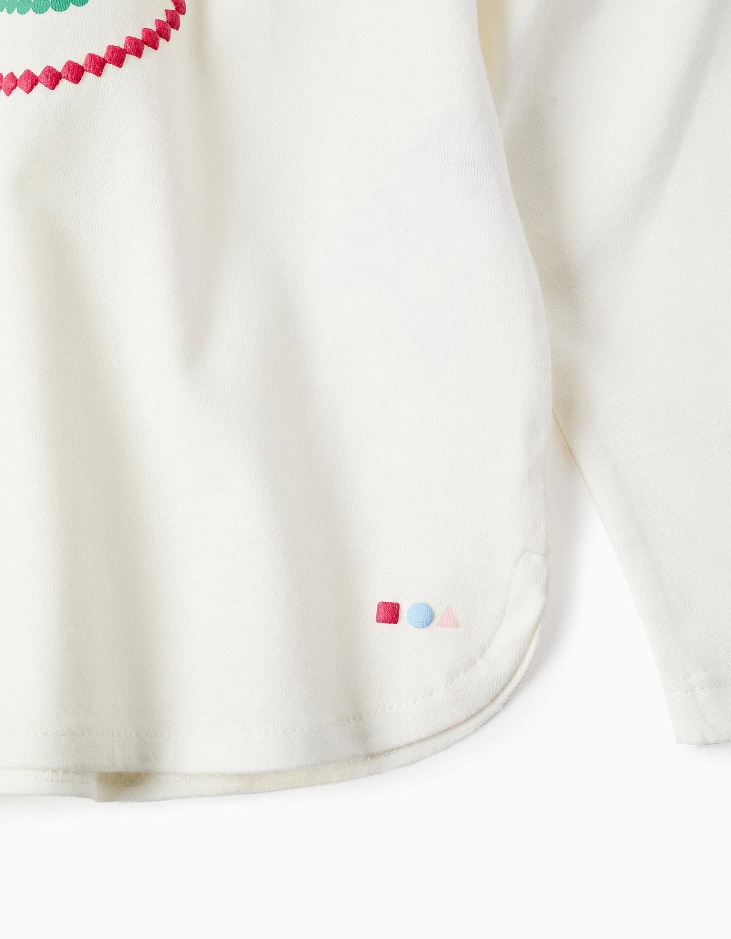 Long Sleeve T-shirt with Embossed Print for Girls, White