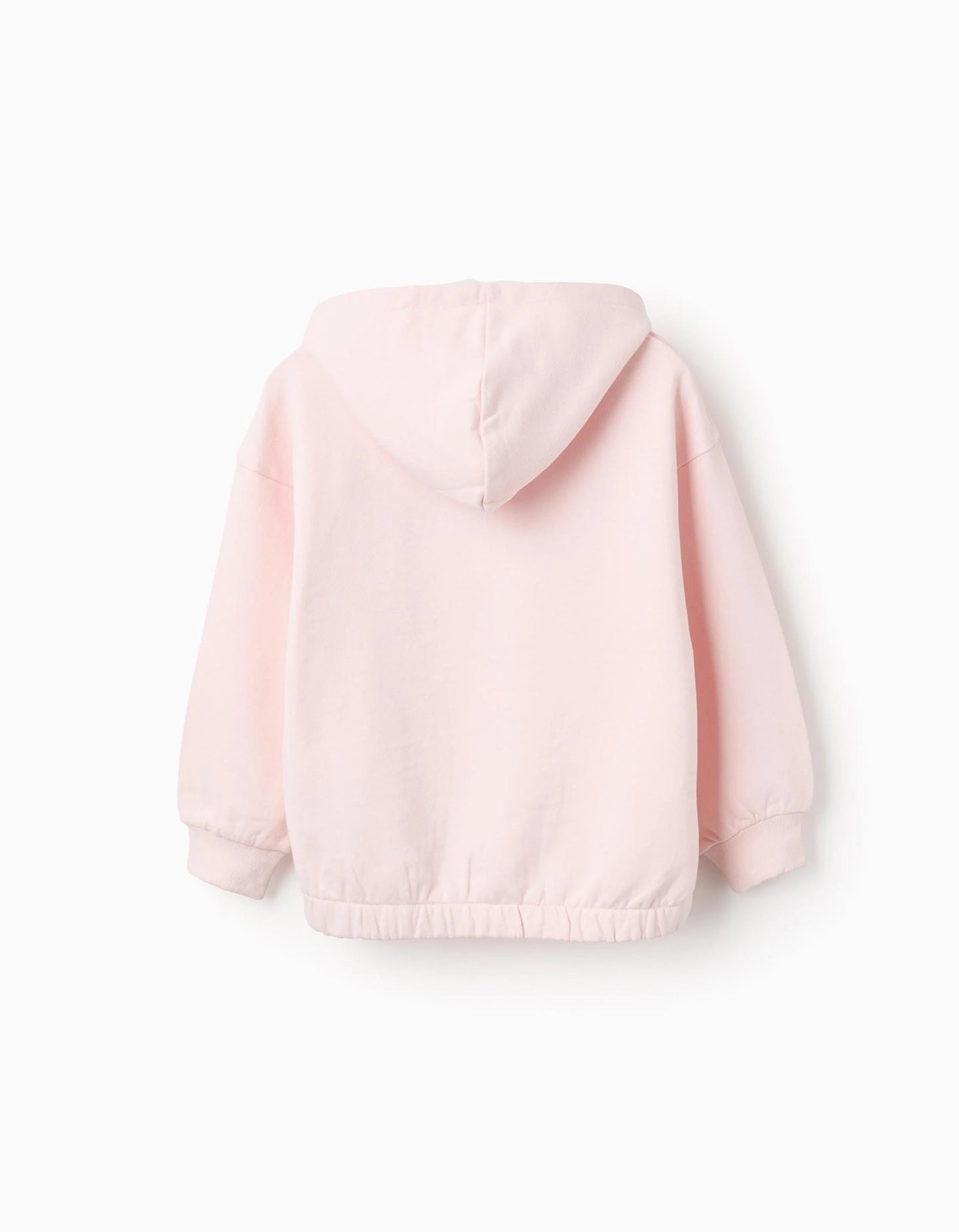 Cotton Hooded Sweatshirt for Girls 'Triangle Heart', Light Pink