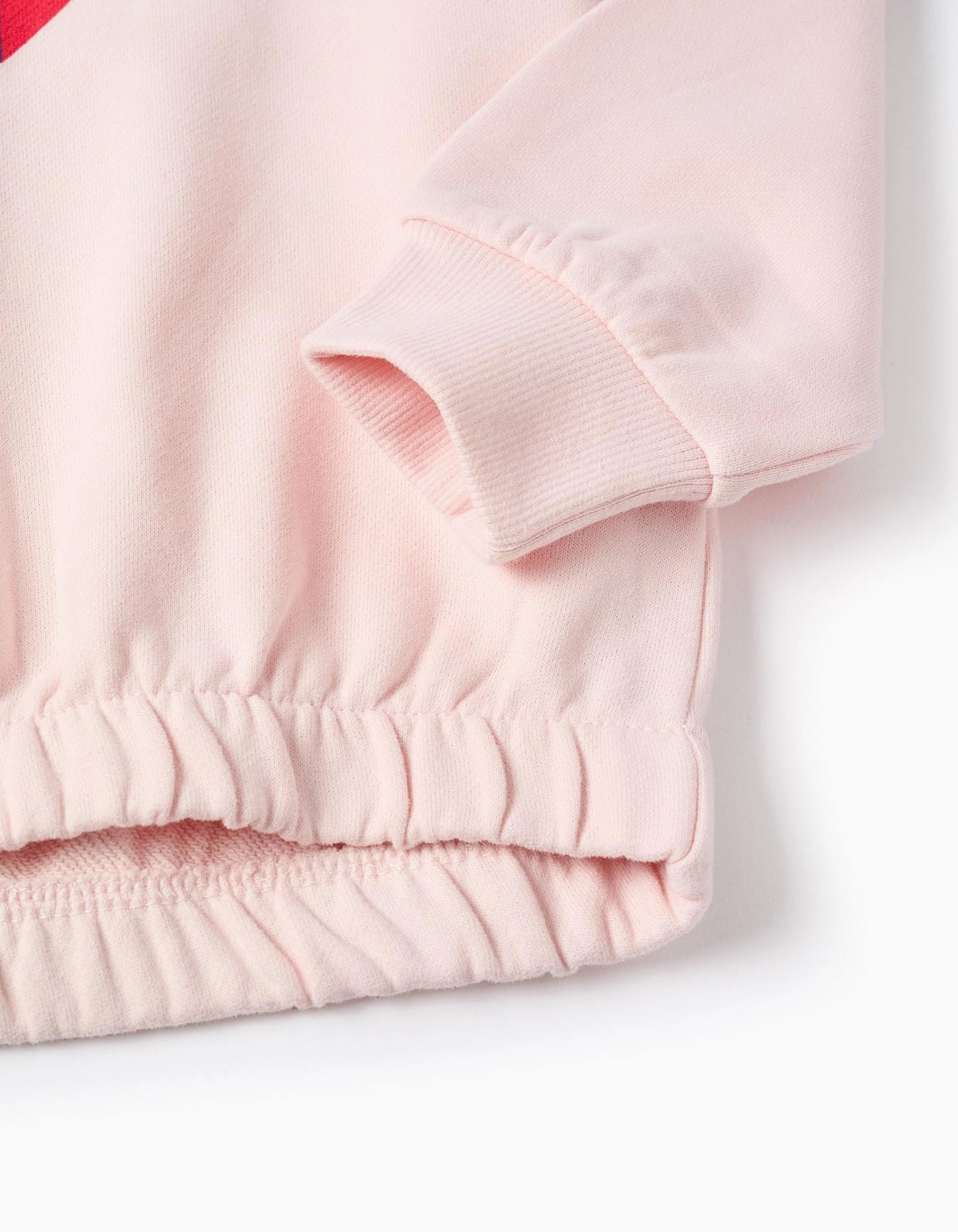 Cotton Hooded Sweatshirt for Girls 'Triangle Heart', Light Pink