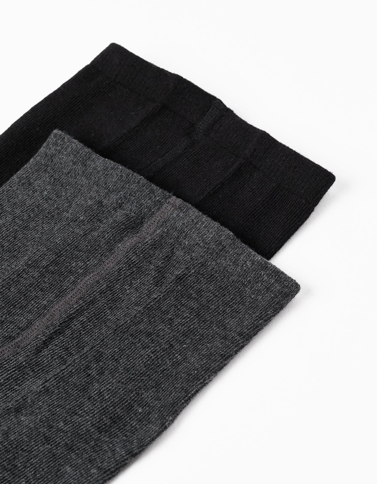 Pack of 2 Tights for Girls, Black/Grey