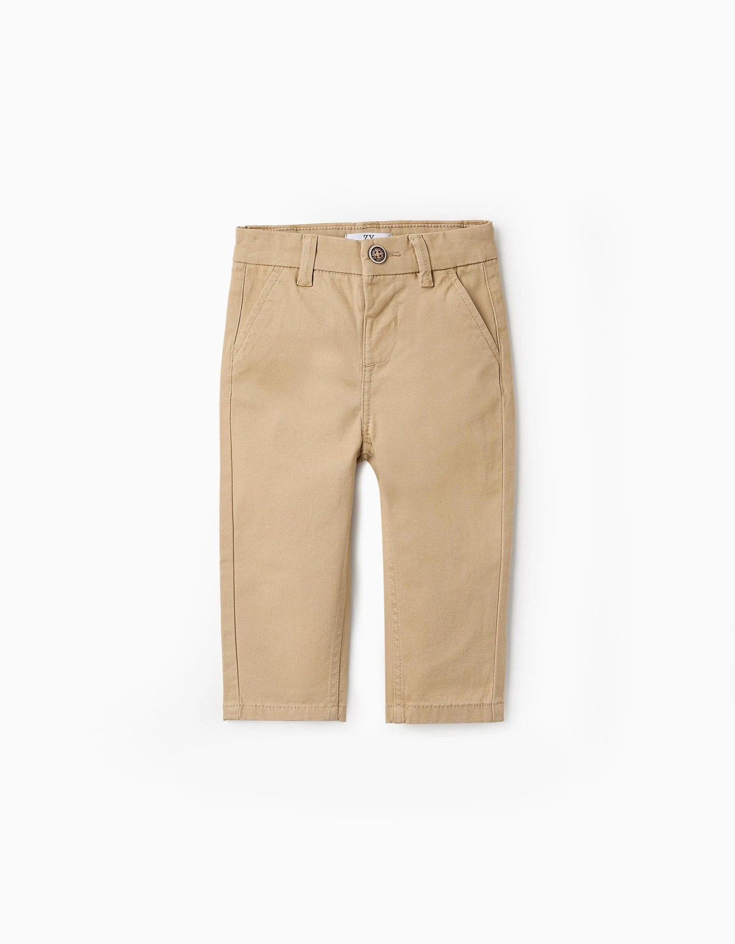 Twill Chino Trousers for Baby Boys, Beige