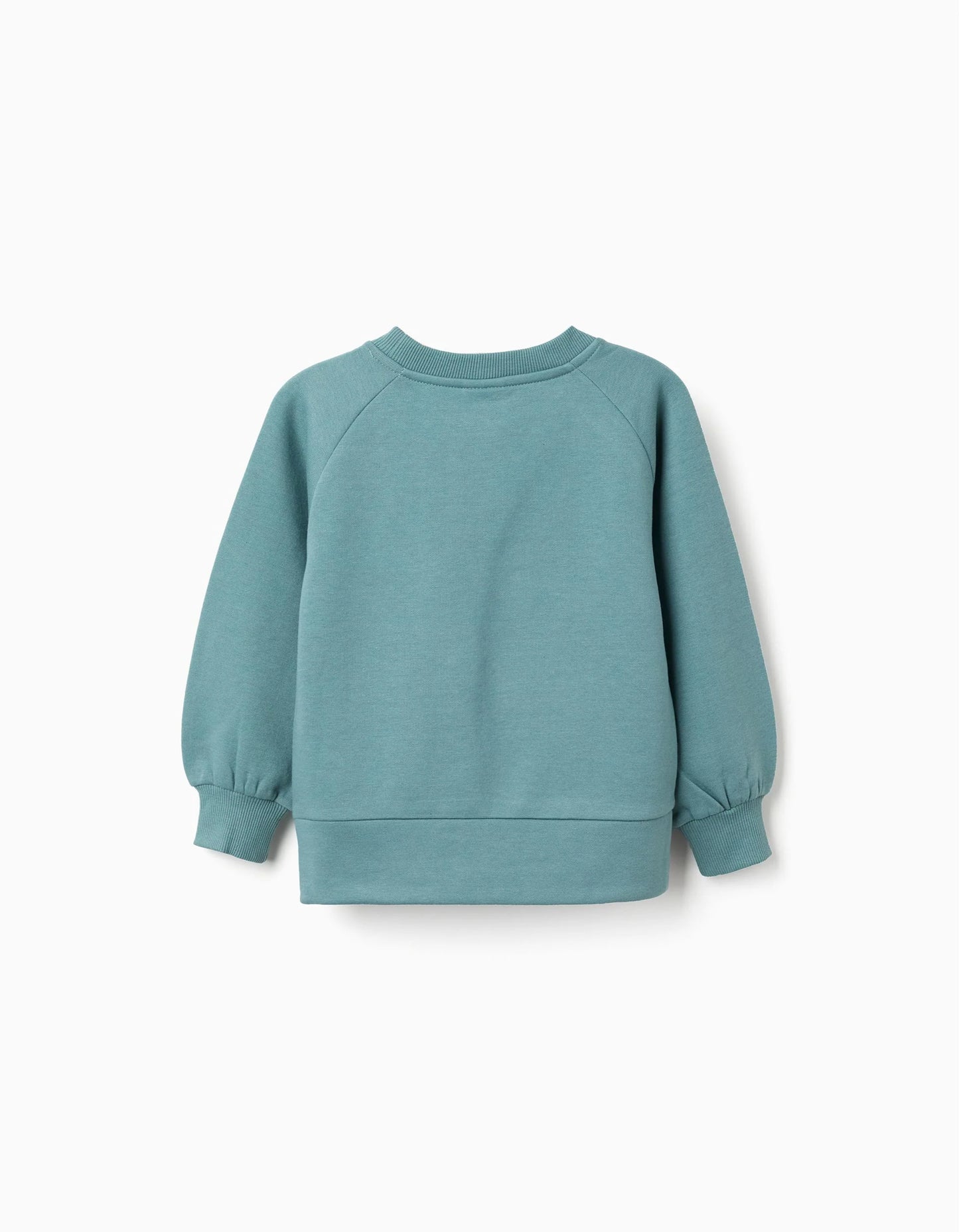 Brushed Sweatshirt with Embossed Print for Girls, Light Green