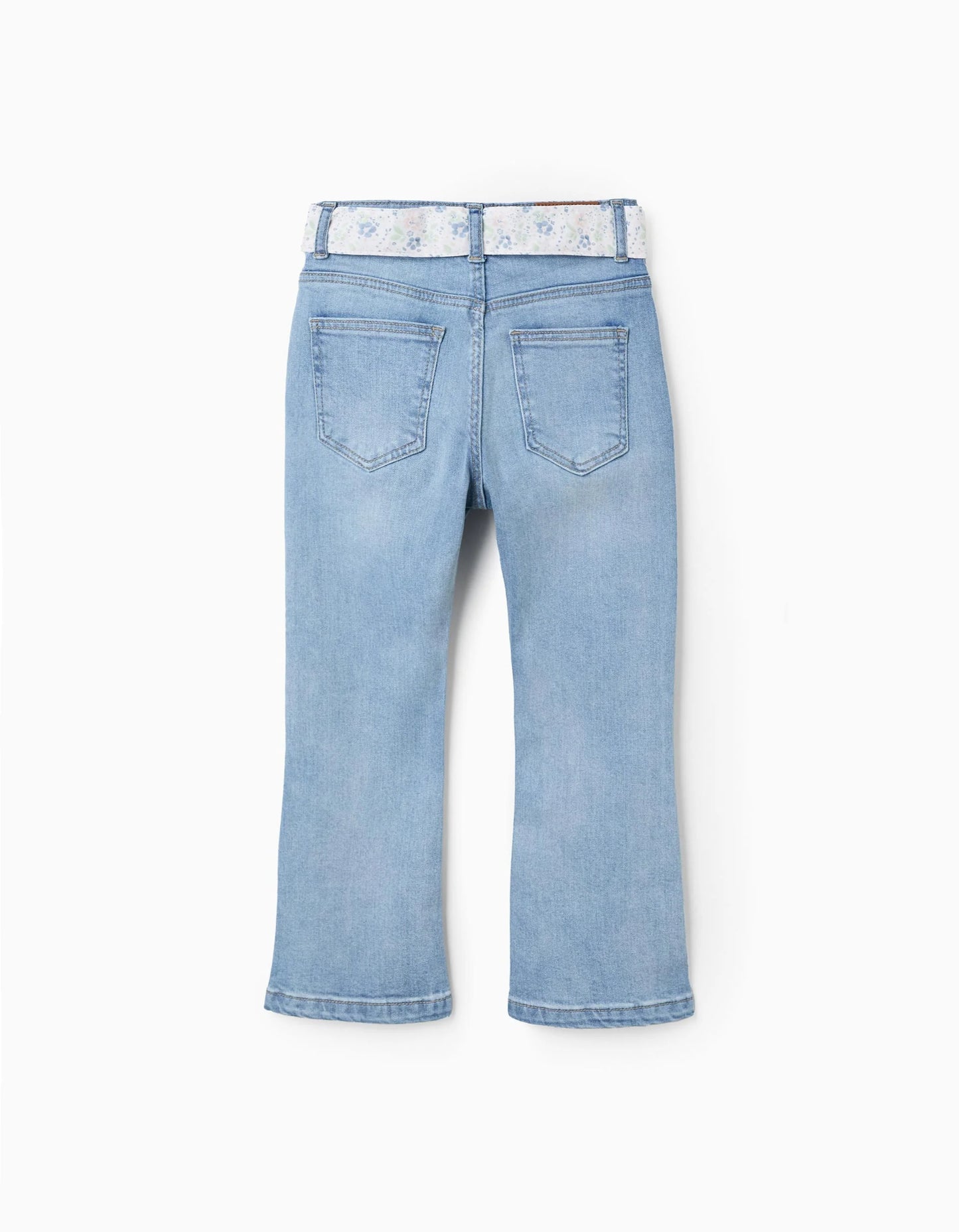 Jeans with Floral Belt for Girls 'Flare Fit', Blue