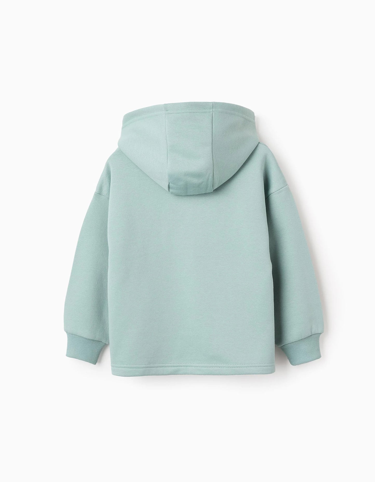 Brushed Hooded Sweatshirt for Girls 'Be Kind', Aqua Green