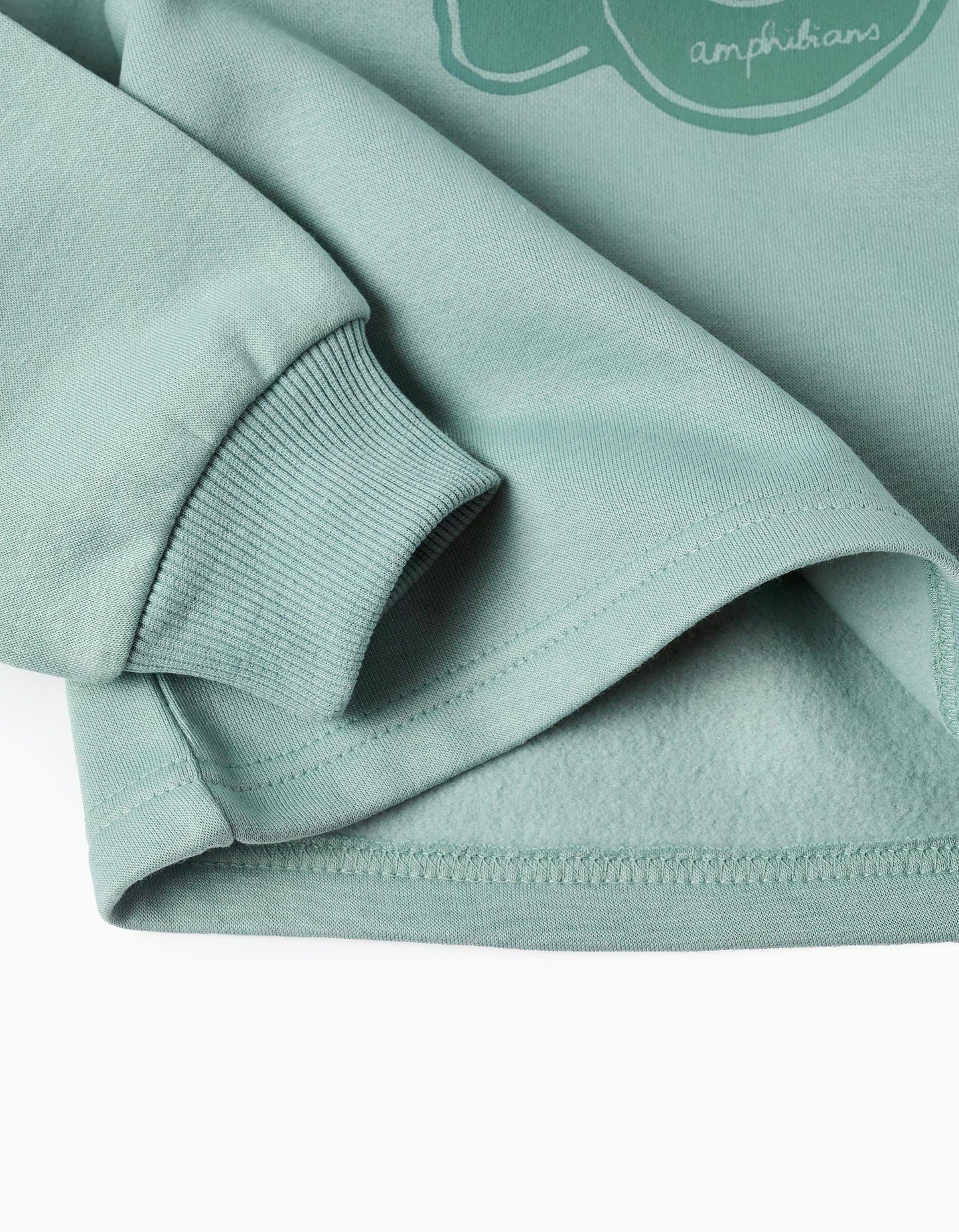 Brushed Hooded Sweatshirt for Girls 'Be Kind', Aqua Green