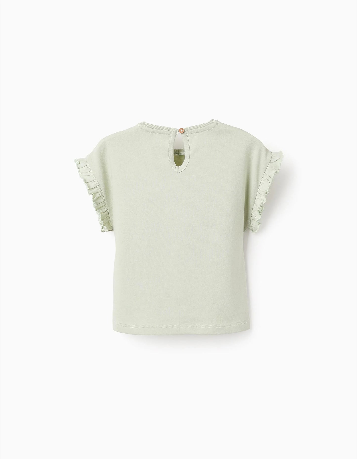 Cotton T-shirt with Ruffles for Baby Girls 'Minnie', Green
