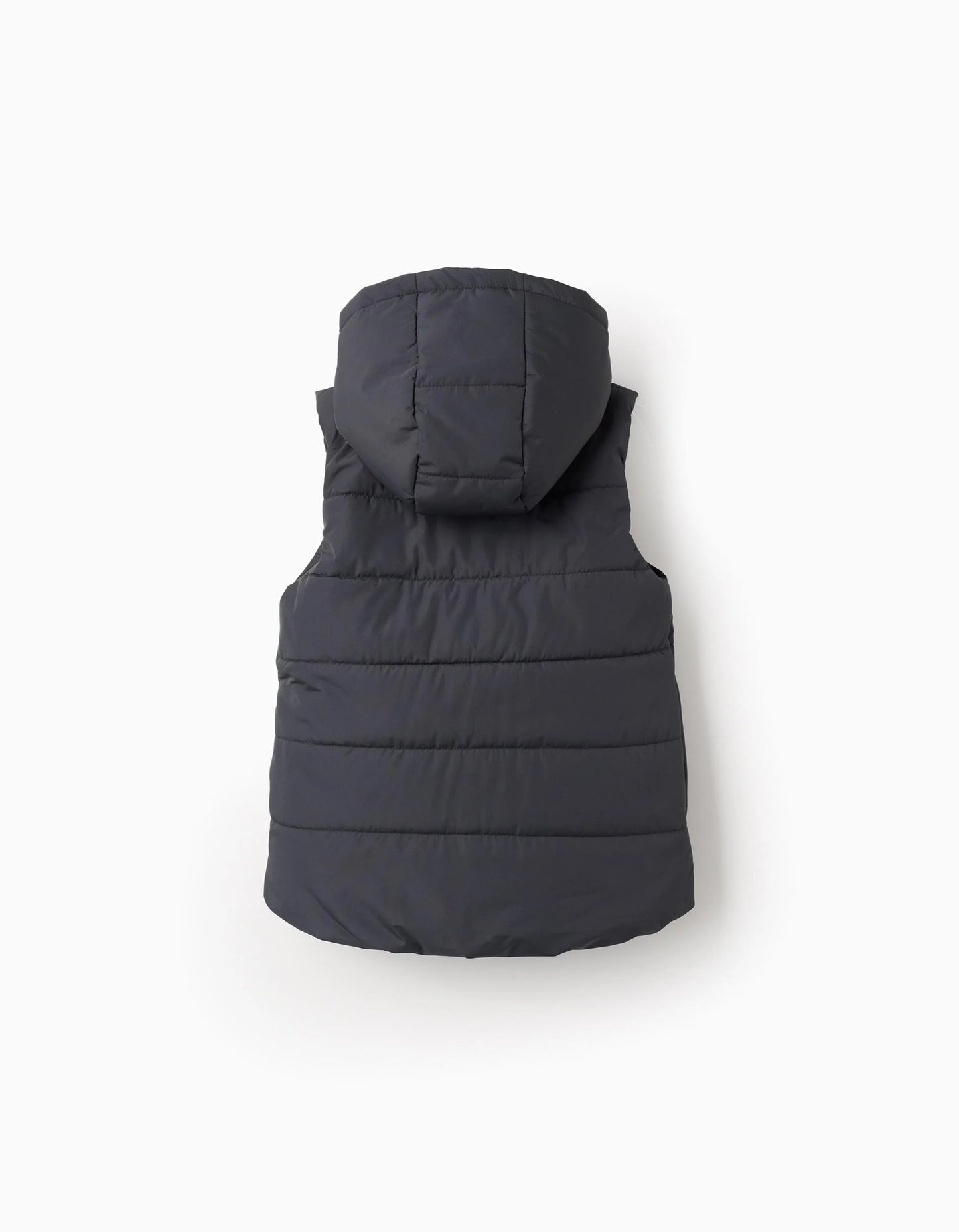Padded Gilet with hood for boys, Dark Grey