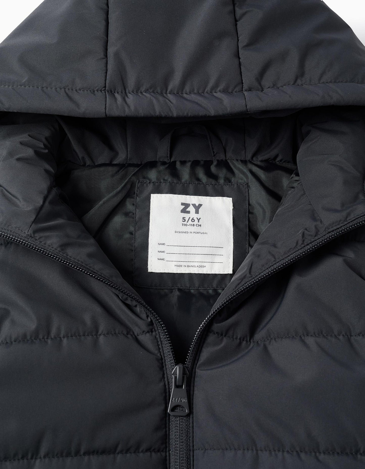 Padded Gilet with hood for boys, Dark Grey