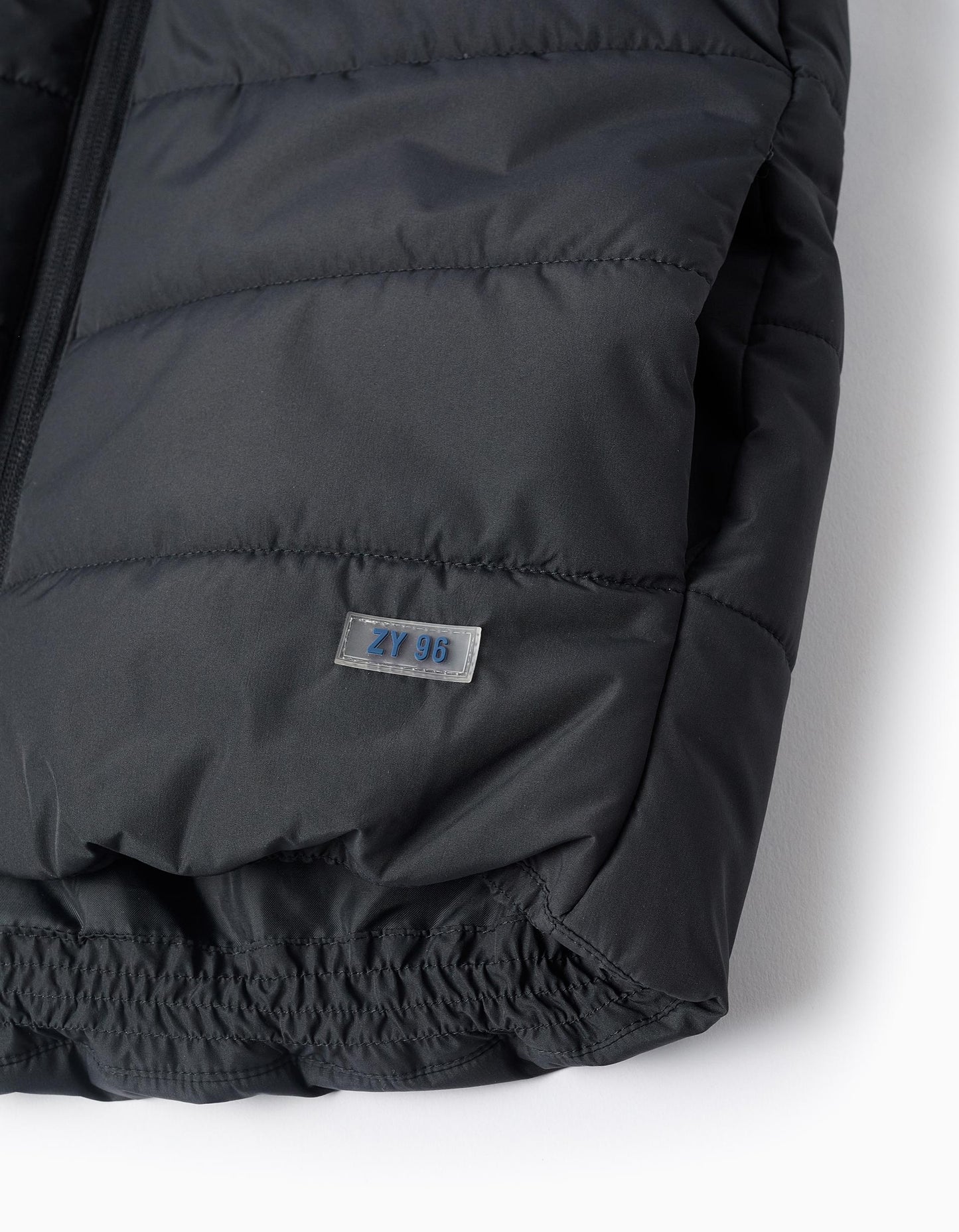 Padded Gilet with hood for boys, Dark Grey