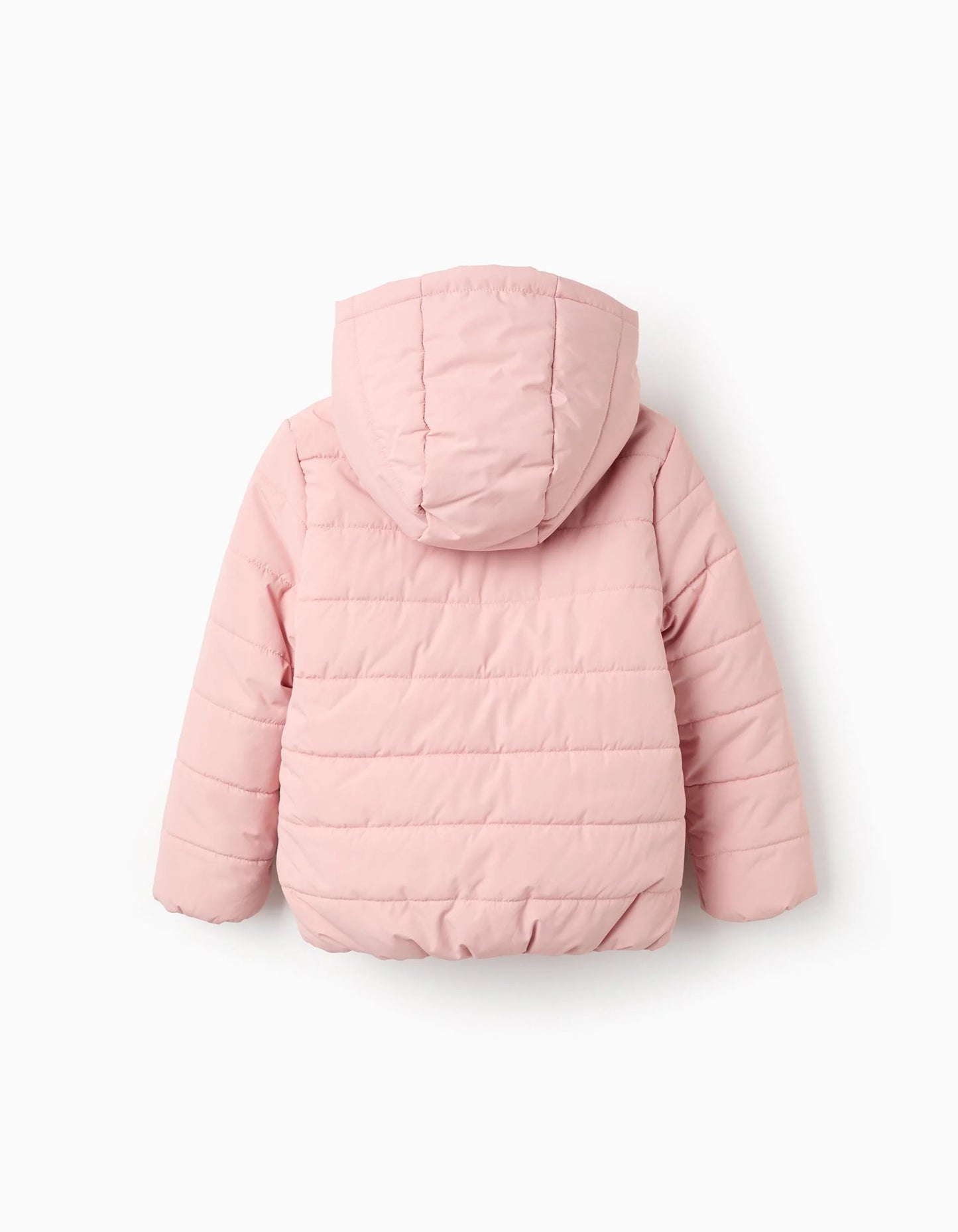 Padded Jacket with Hood and Polar Lining for Girls, Pink