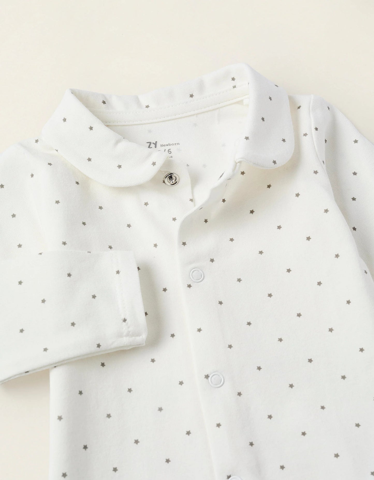 Bodysuit with Motif for Newborns 'Stars', White
