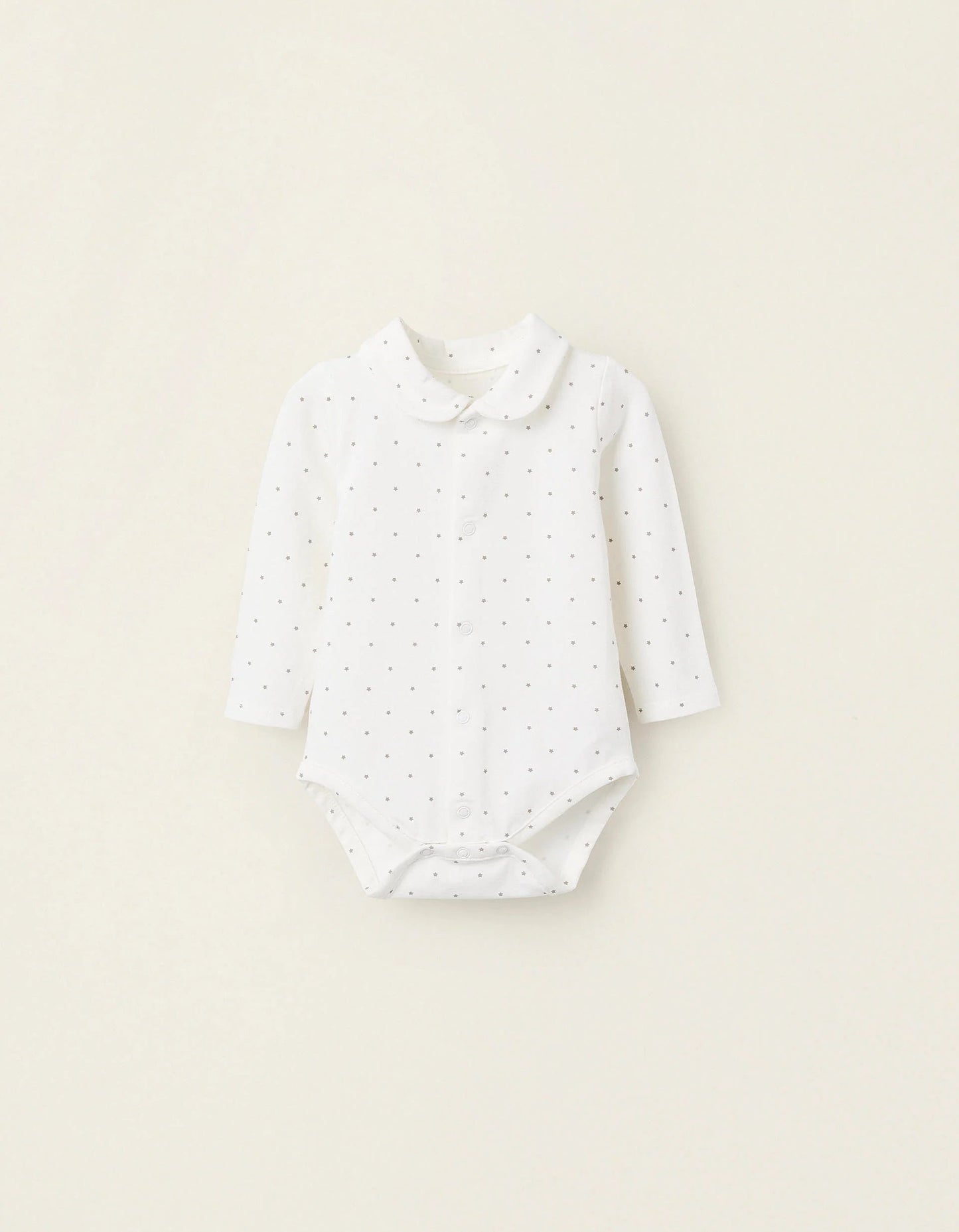 Bodysuit with Motif for Newborns 'Stars', White
