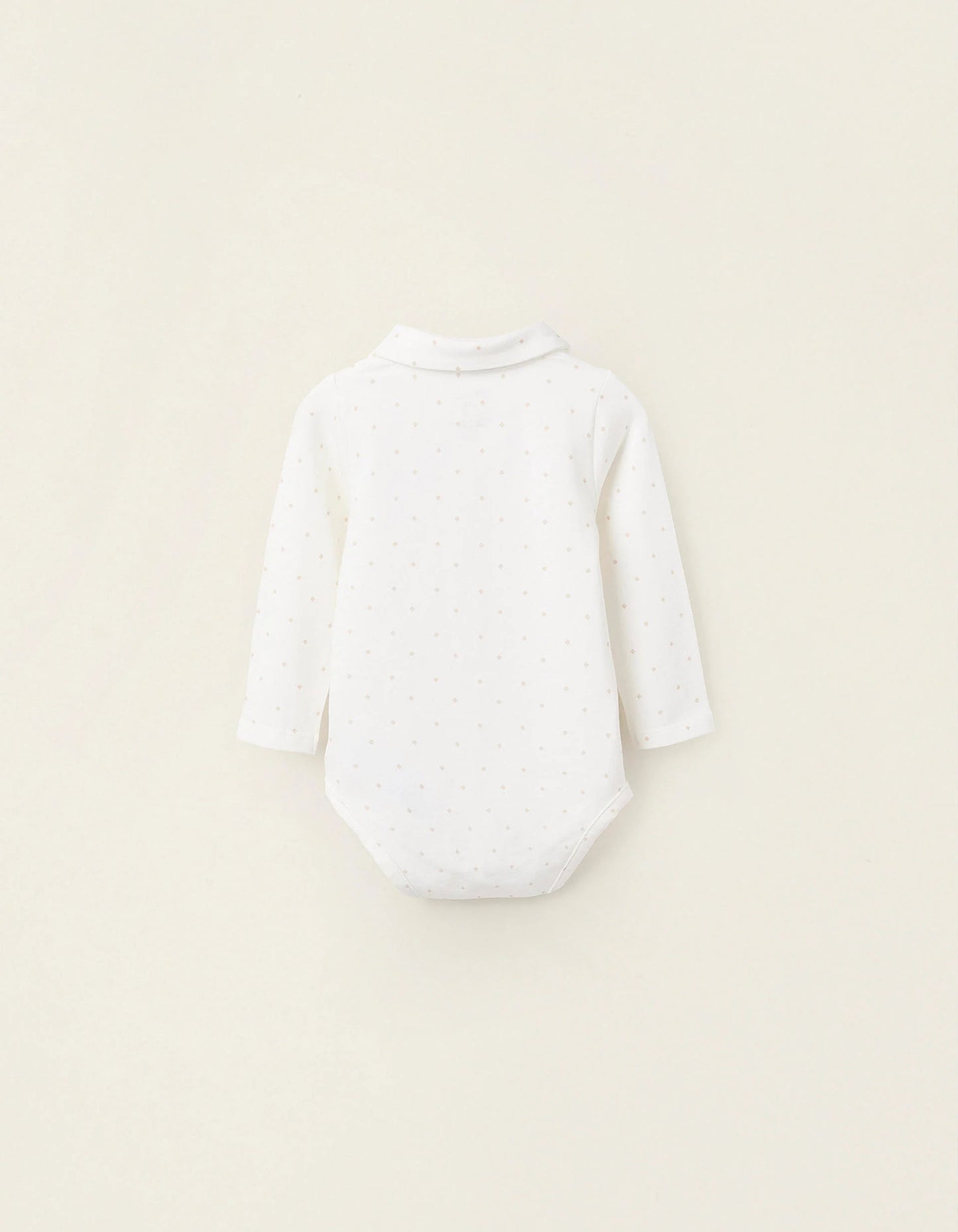 Bodysuit with Motif for Newborns 'Diamonds', White