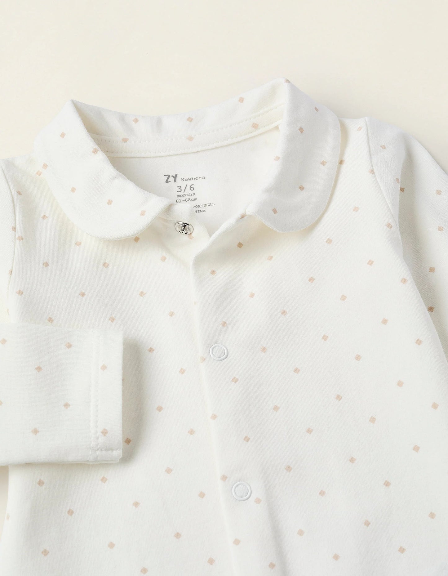 Bodysuit with Motif for Newborns 'Diamonds', White