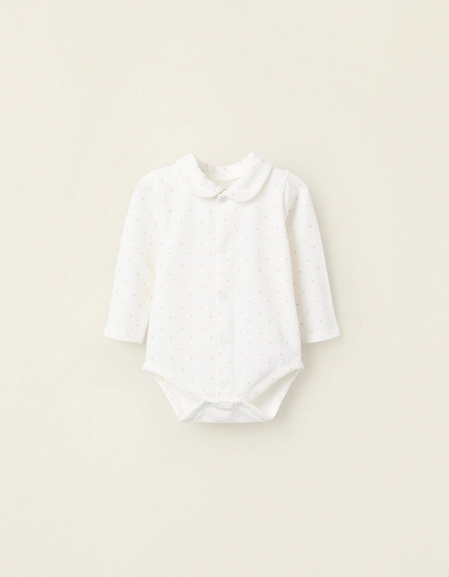 Bodysuit with Motif for Newborns 'Diamonds', White