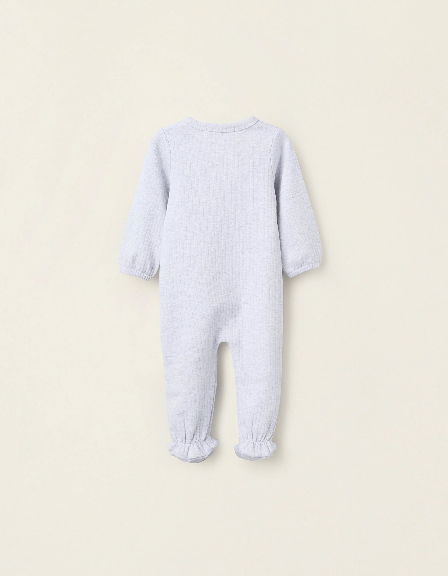 Ribbed Sleepsuit for Newborns 'Smile', Grey