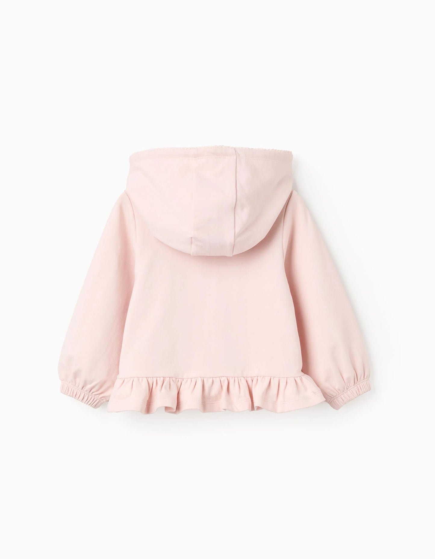 Hooded Jacket with Frills and Lace for Baby Girls, Pink