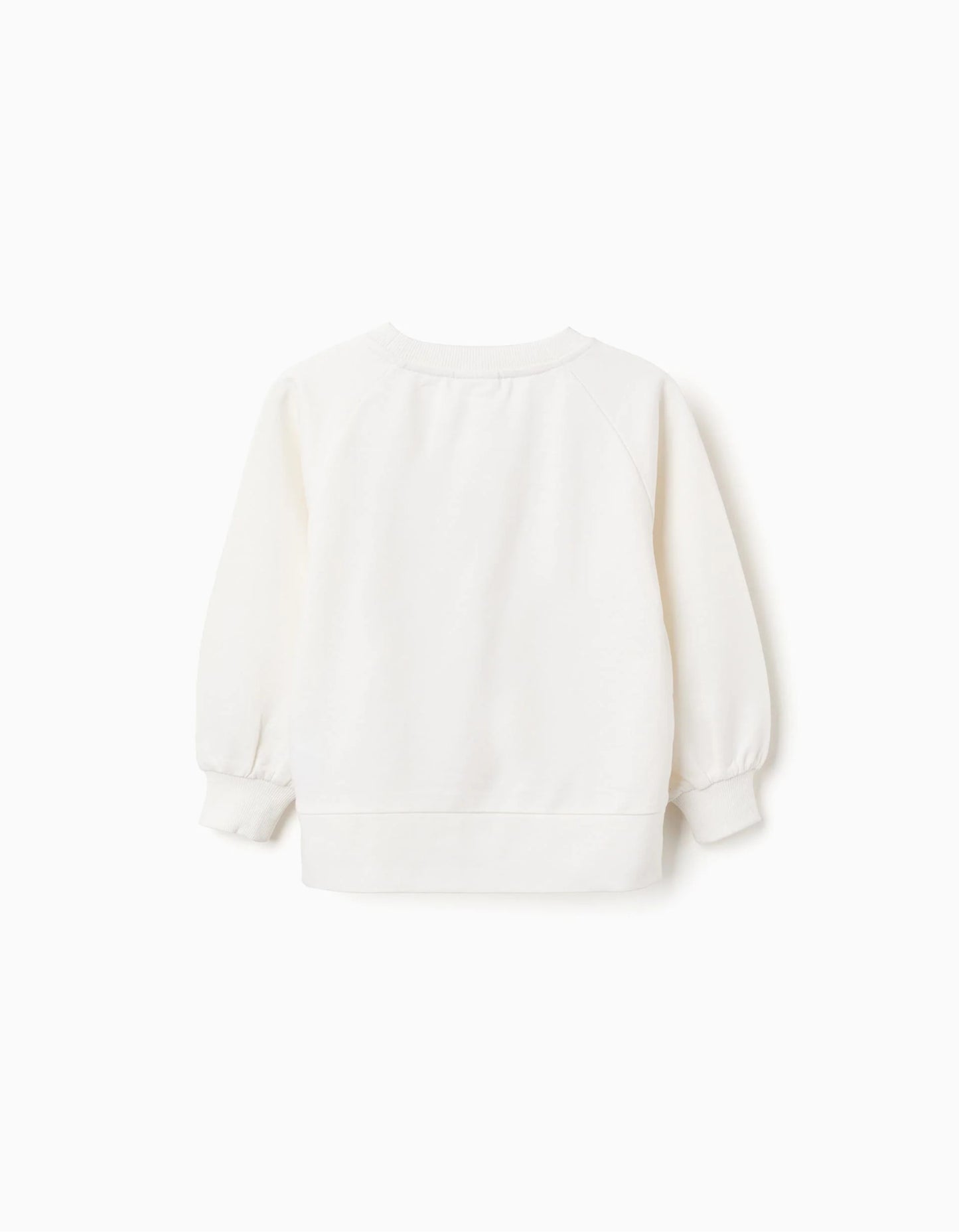 Sweatshirt with Printed Bow for Girls, White
