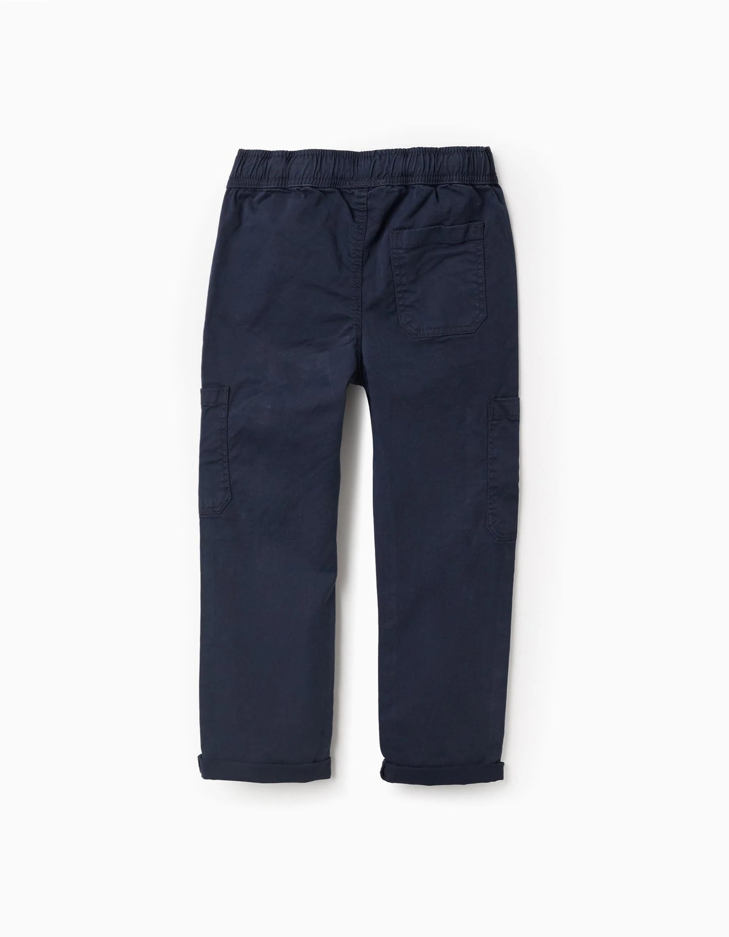 Twill Cargo Trousers for Boys, Dark Blue