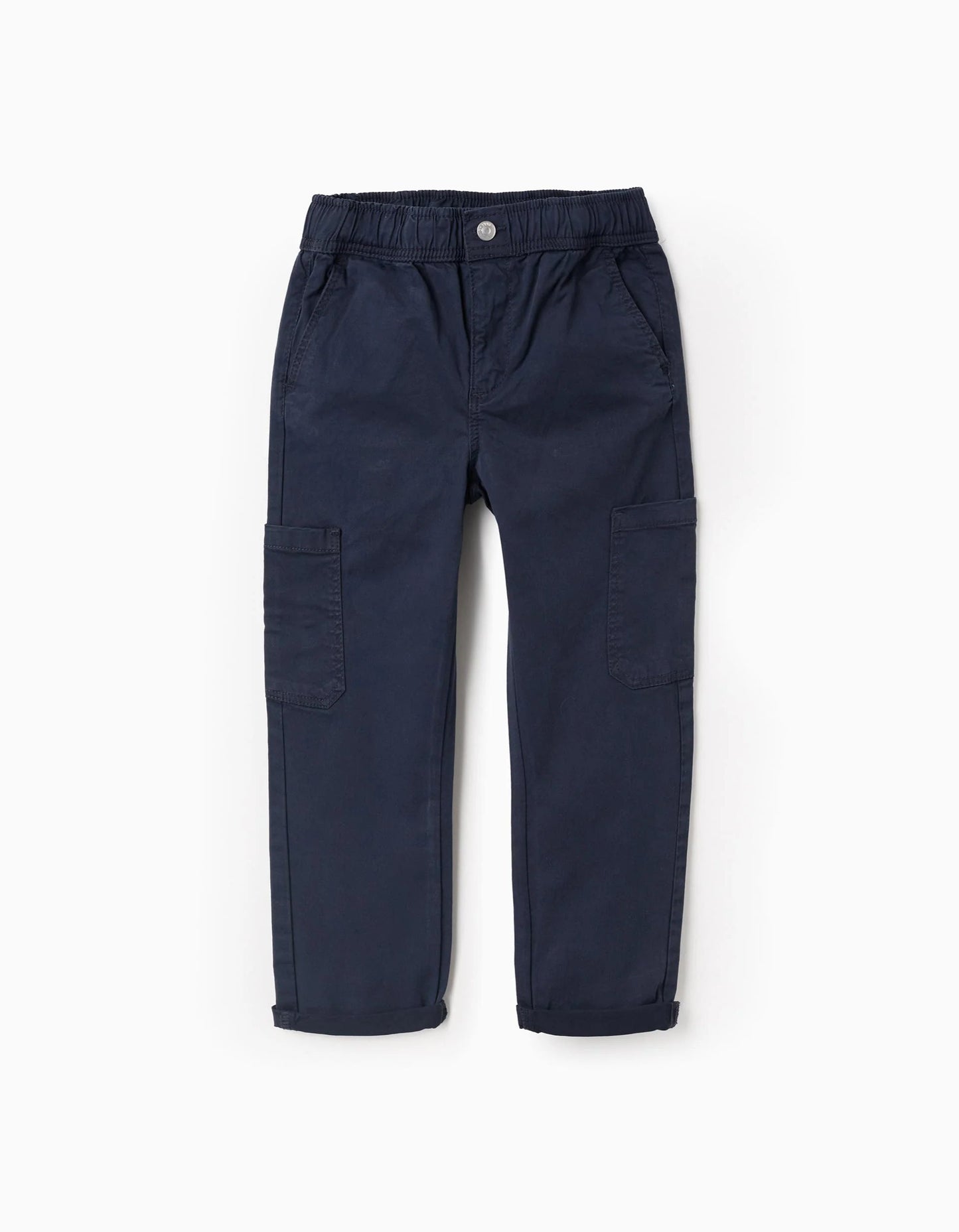 Twill Cargo Trousers for Boys, Dark Blue