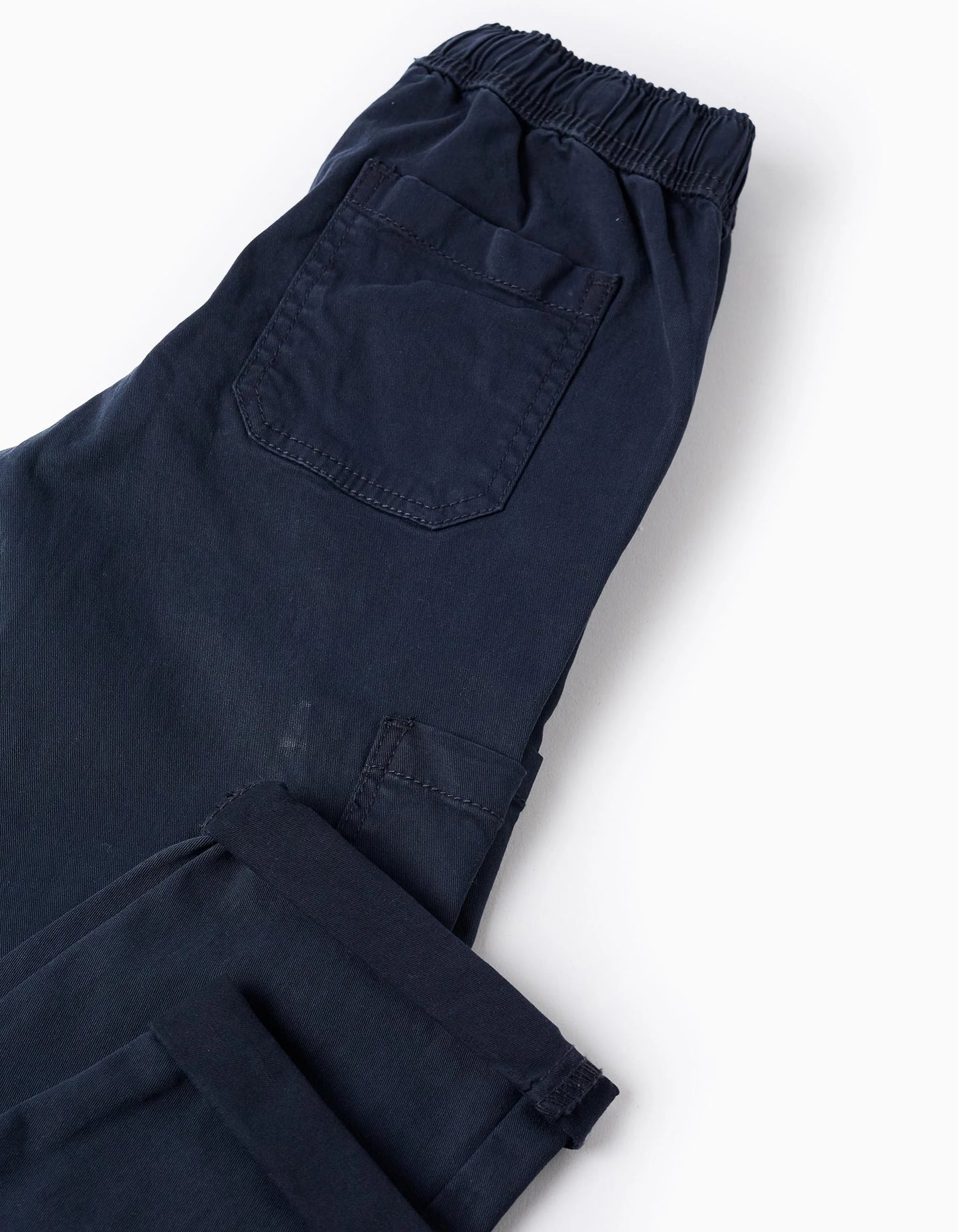 Twill Cargo Trousers for Boys, Dark Blue