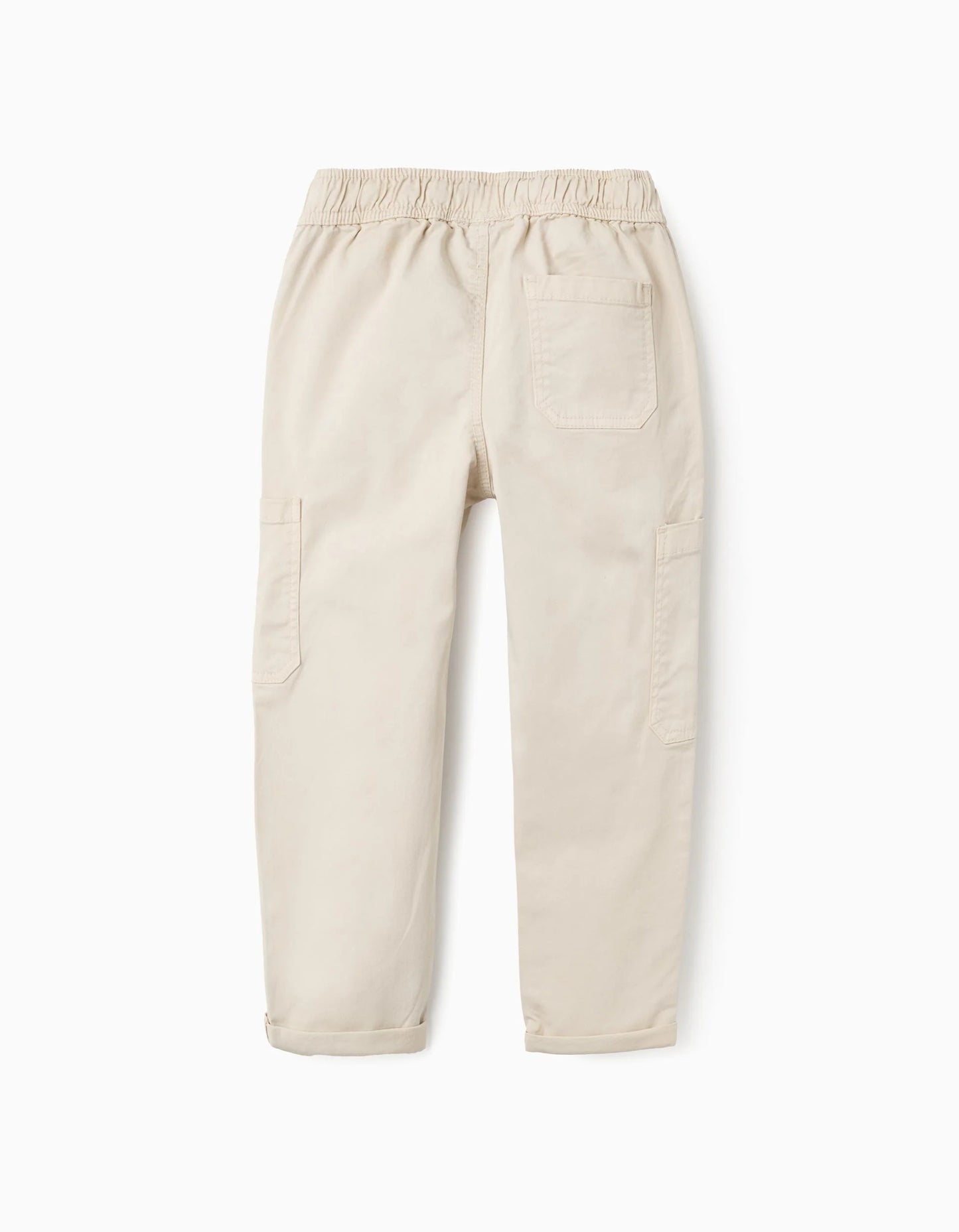 Twill Cargo Trousers for Boys, Beige