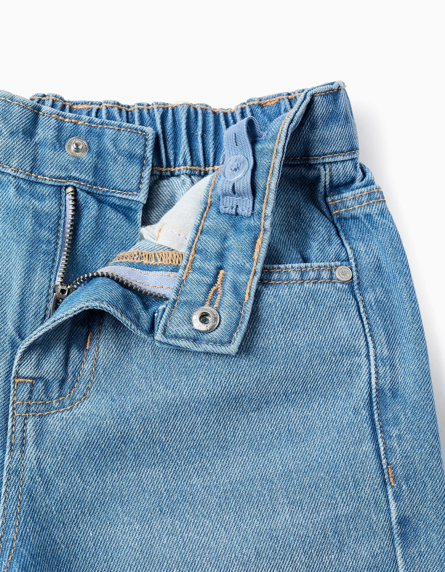 Cotton Denim Trousers for Boys 'Baggy Fit', Blue
