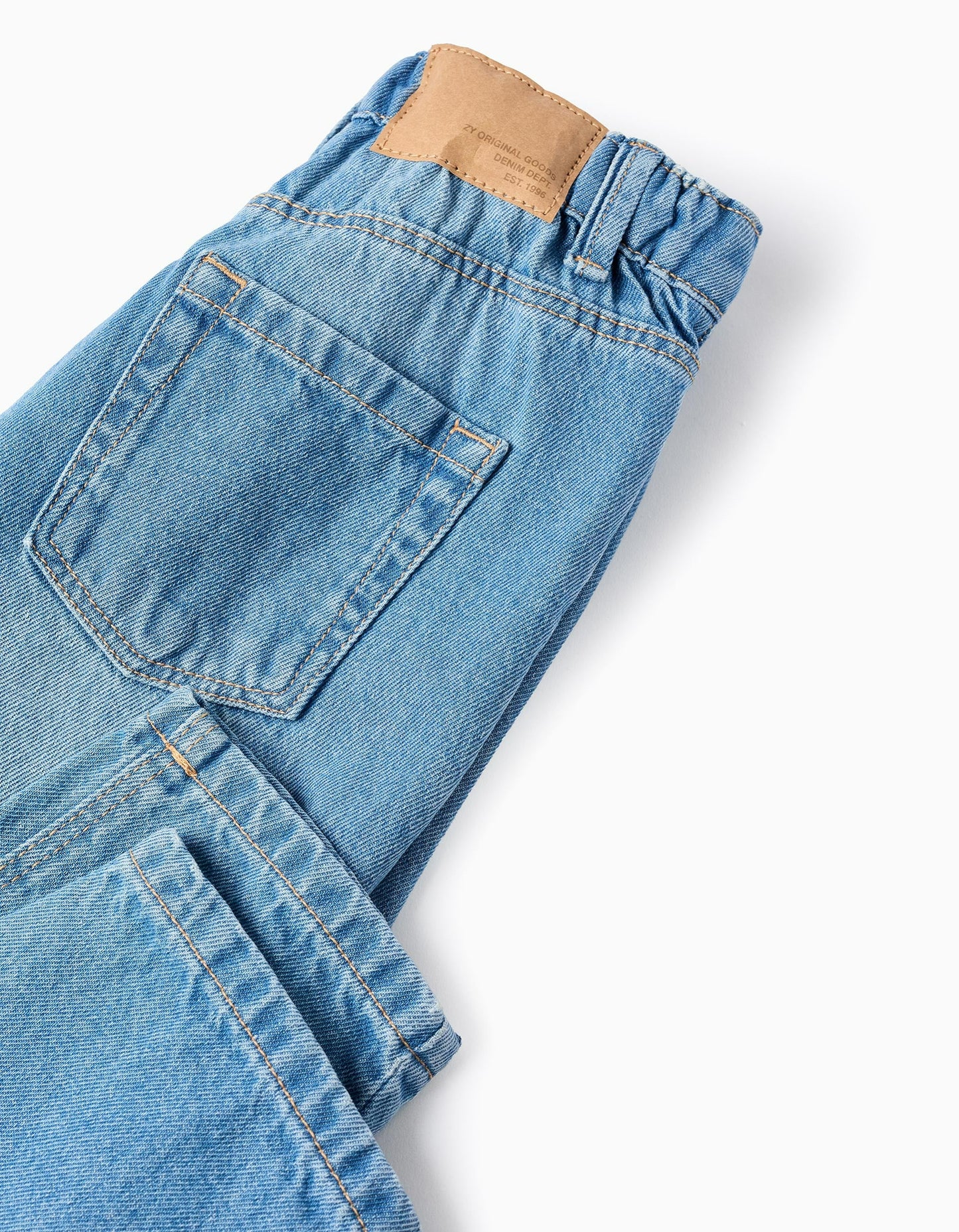 Cotton Denim Trousers for Boys 'Baggy Fit', Blue